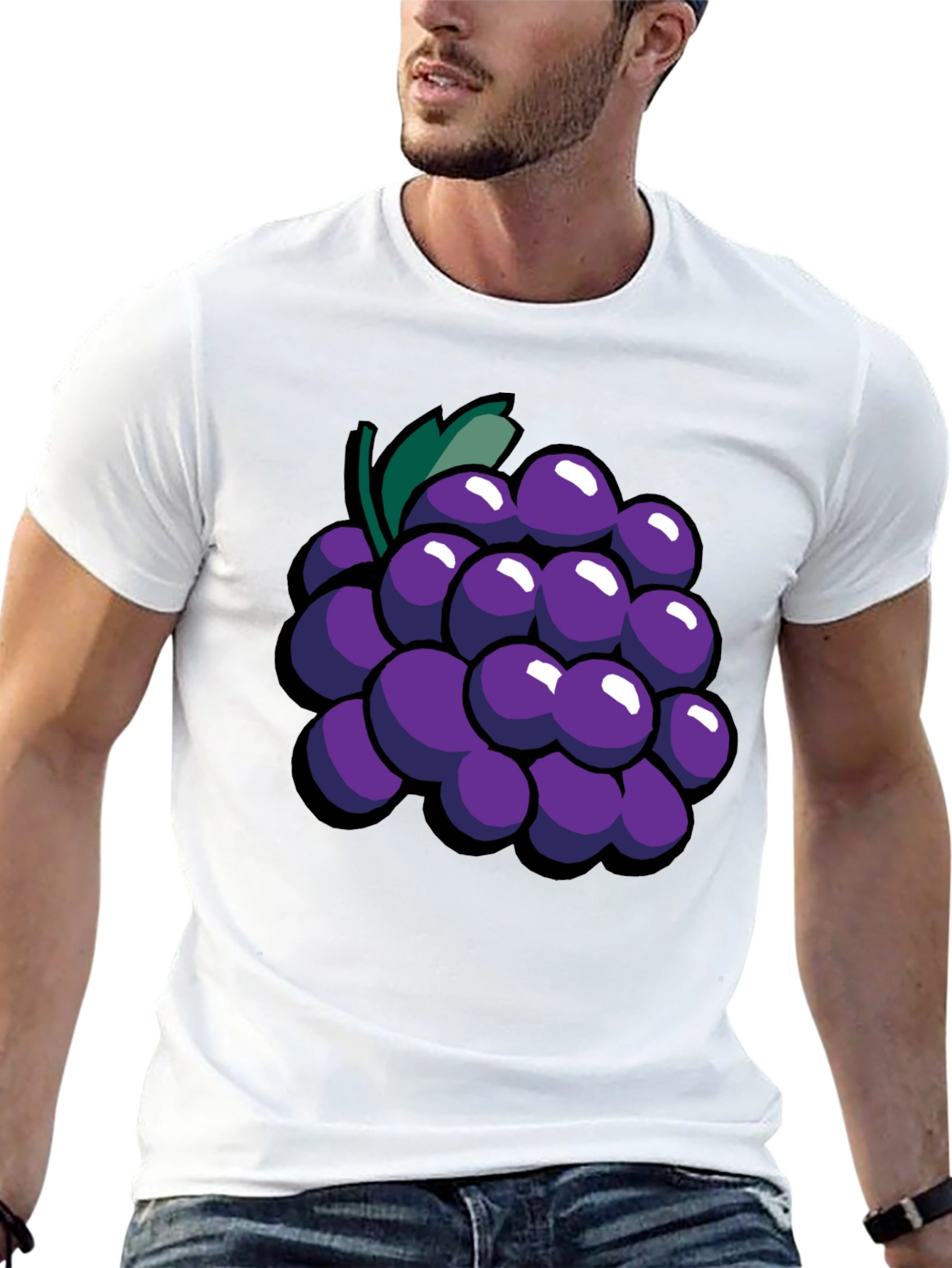 Grape Graphic Black T-Shirt - Fruit Lover Tee