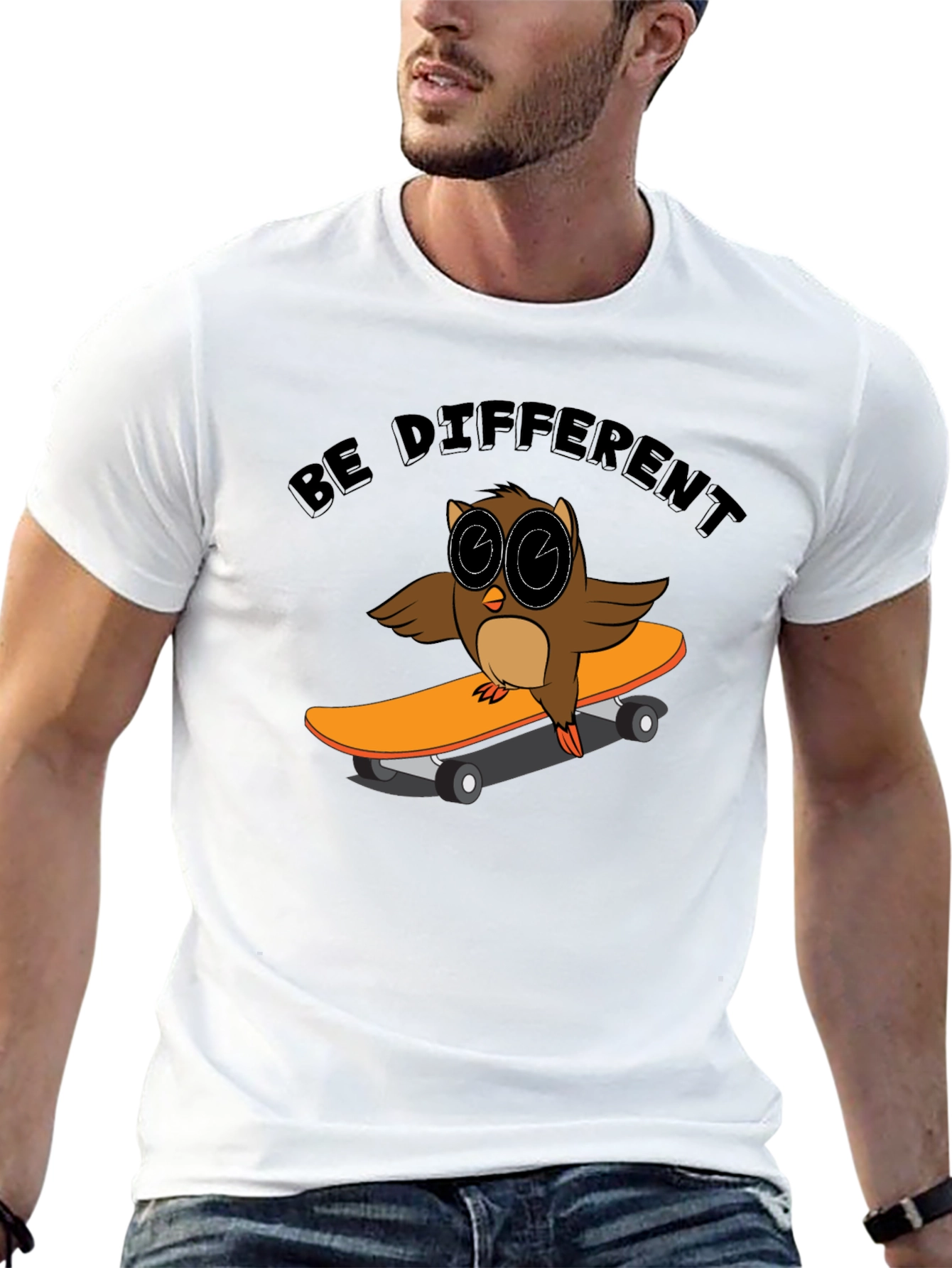Be Different Owl Skateboarder T-Shirt