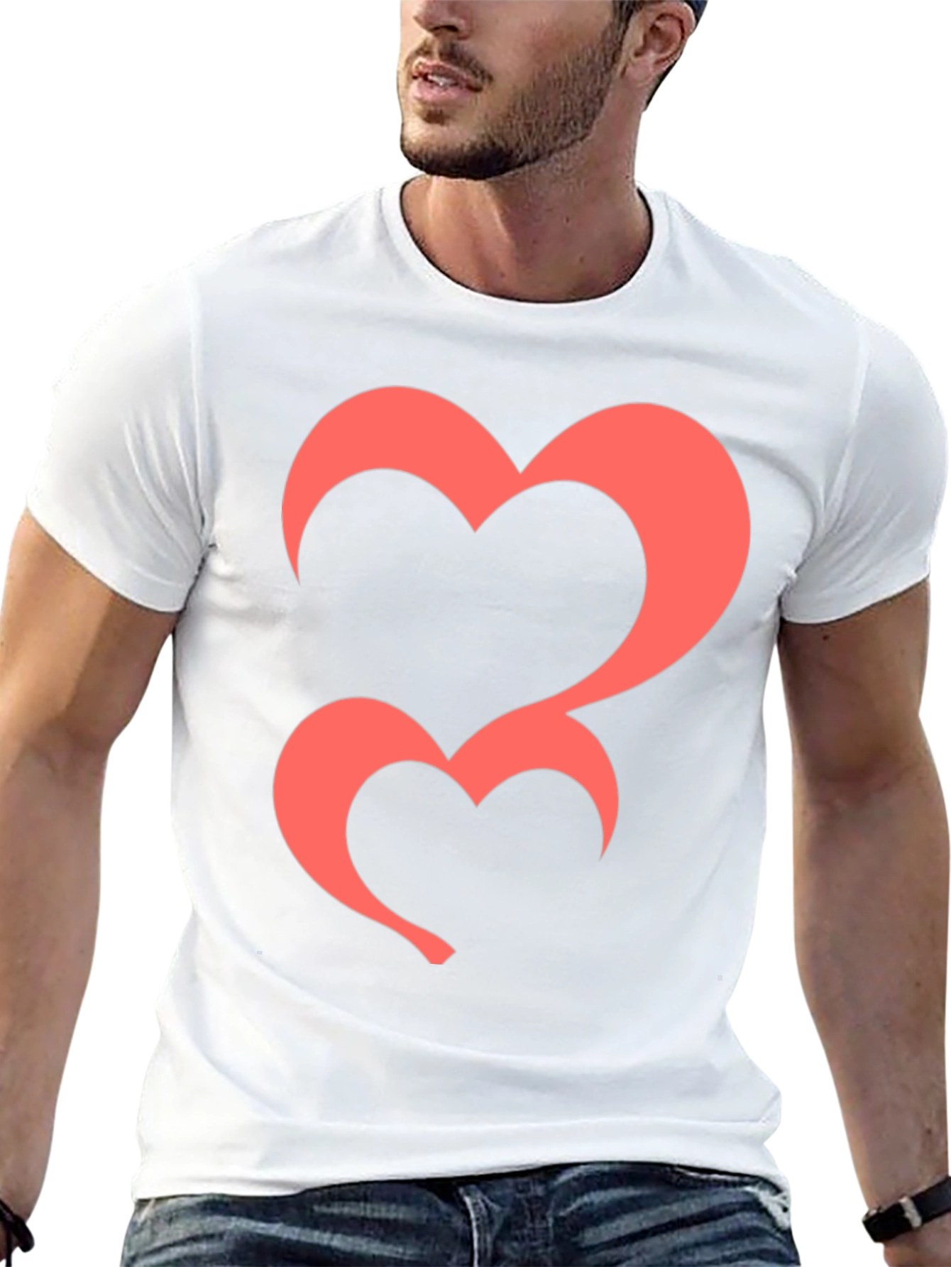 Heart Graphic Tee - Black Casual T-Shirt