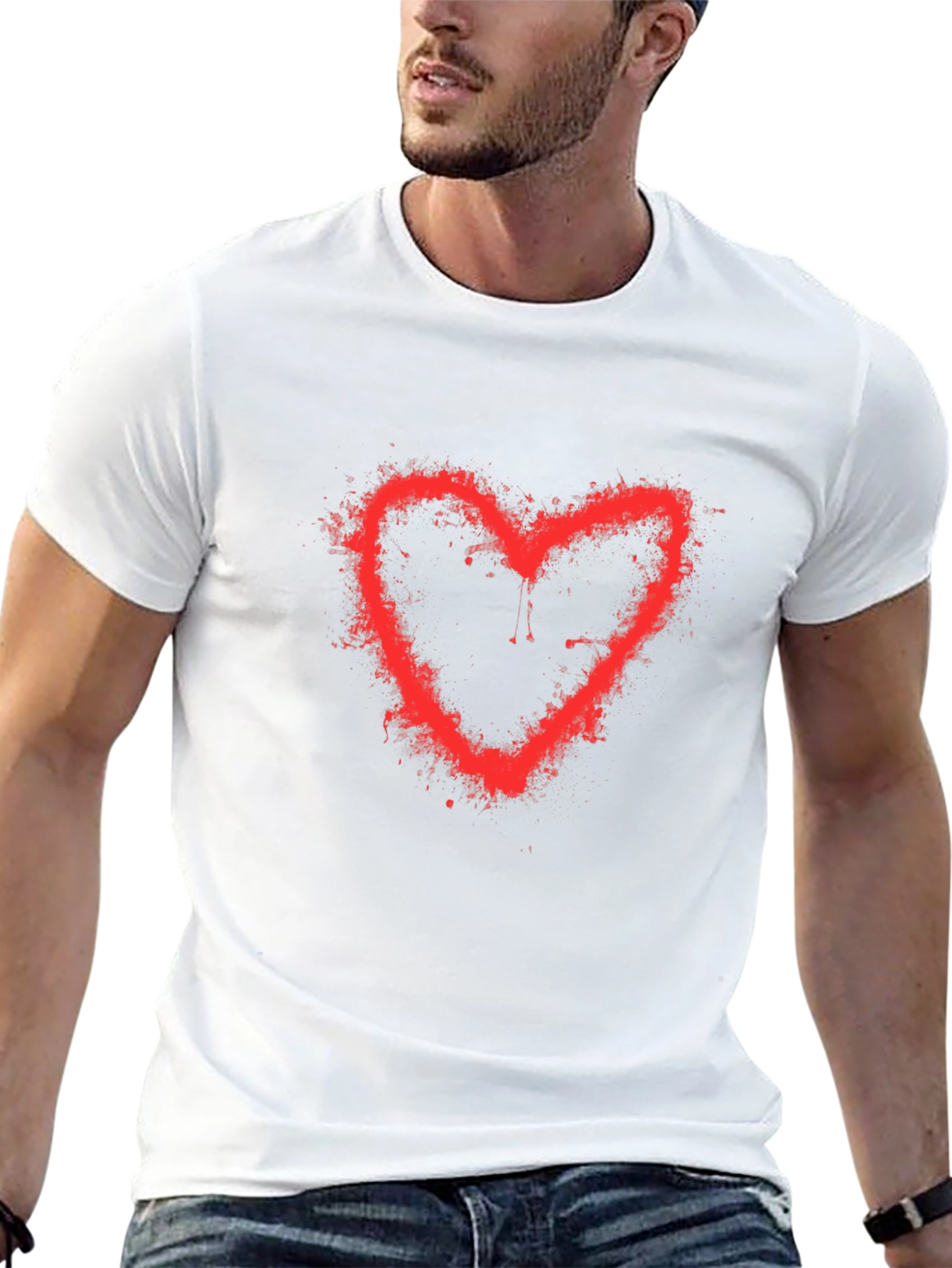 Red Heart Spray Paint T-Shirt