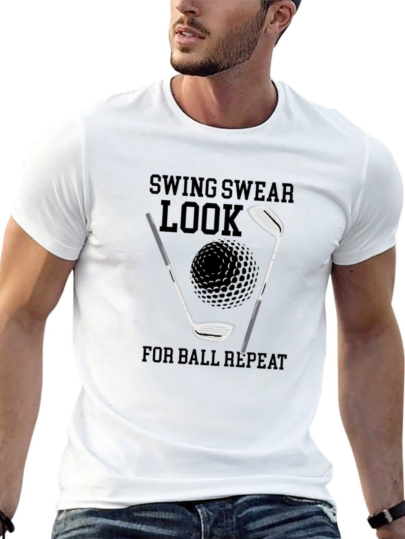 Golf T-Shirt: Swing Swear Look Repeat