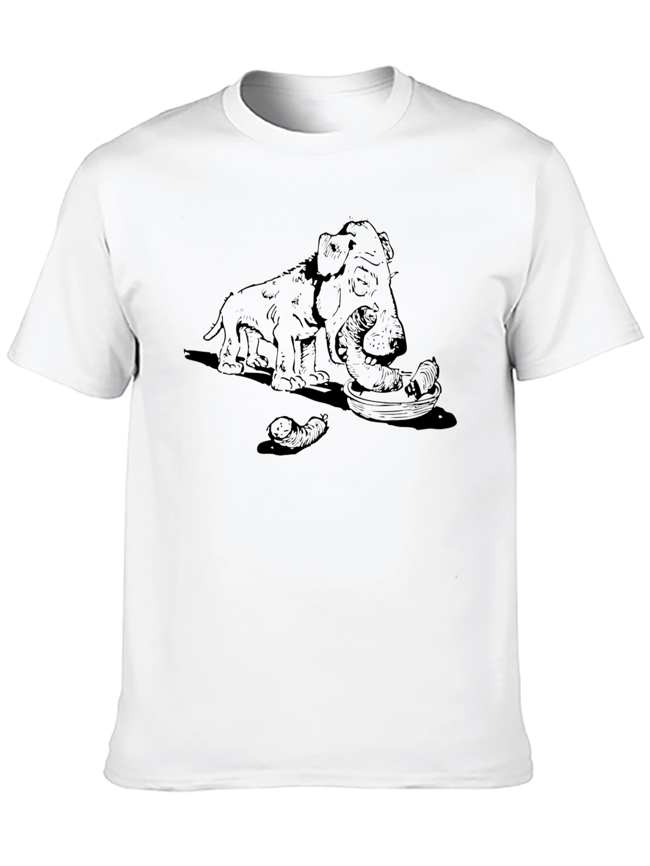 Dog Eating Sausages Graphic Tee