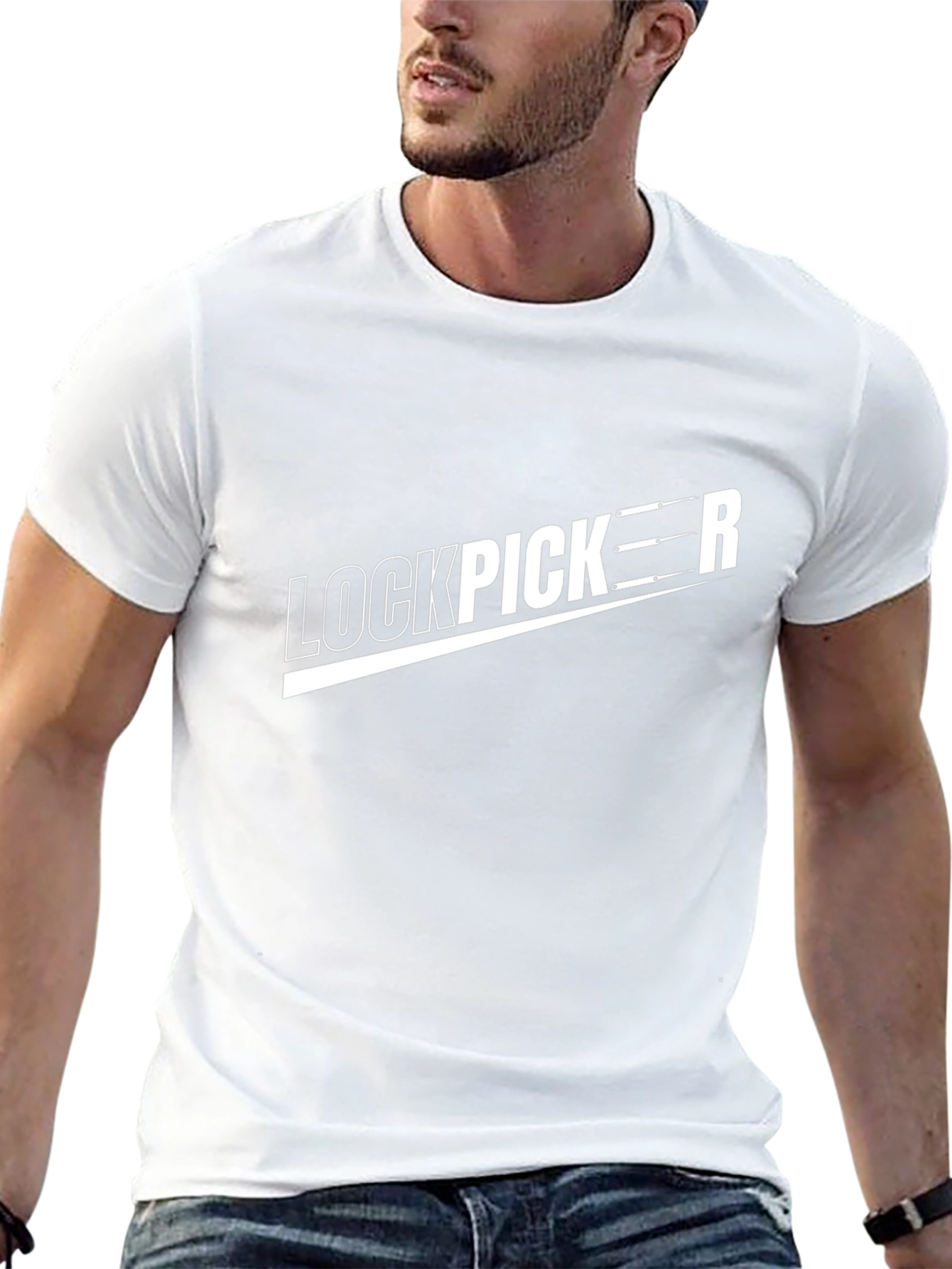 Lockpicker Graphic Tee - Black Cotton Blend T-Shirt