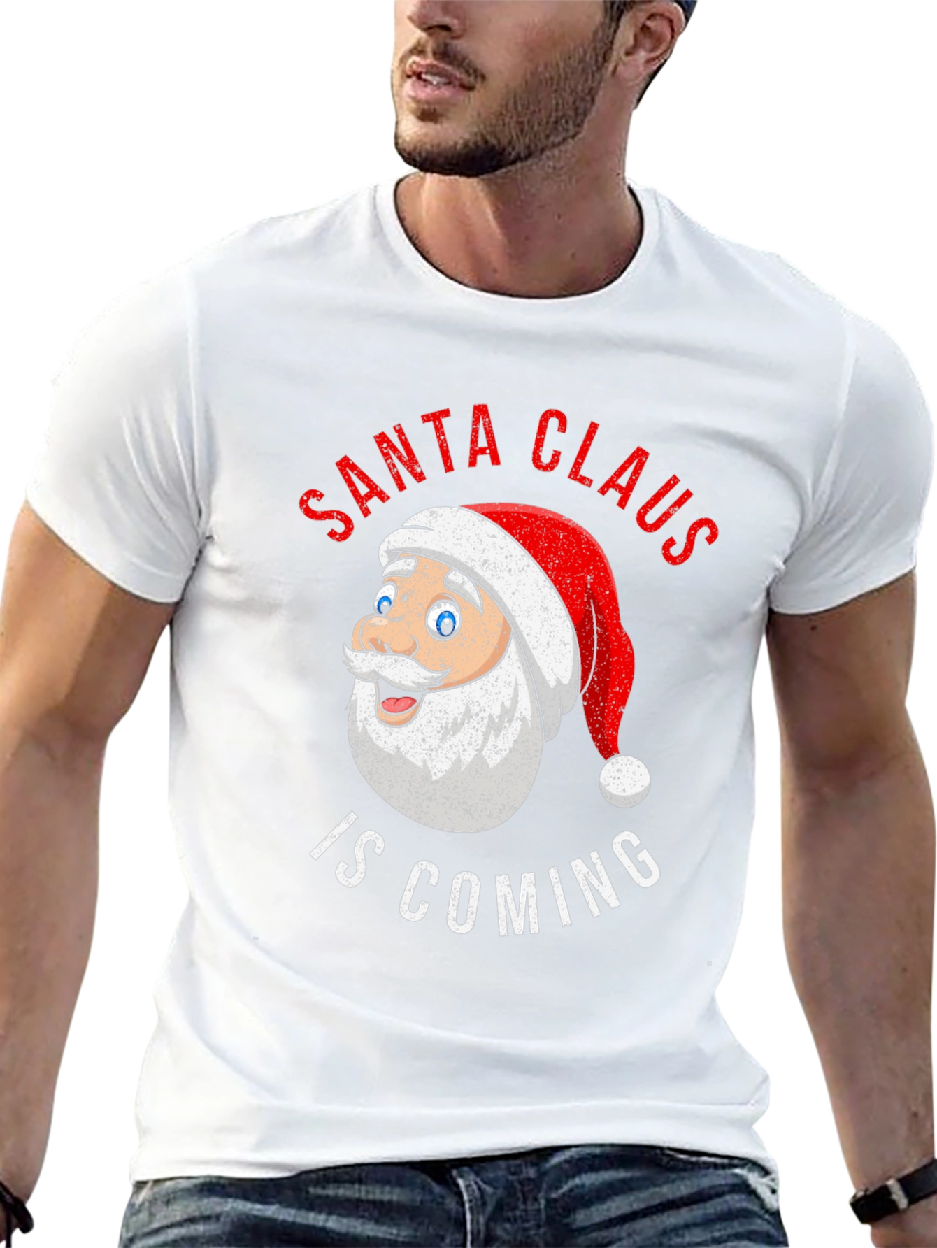 Santa Claus is Coming Christmas Graphic T-Shirt