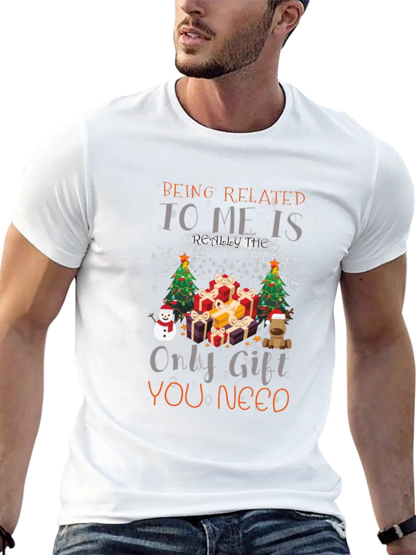Funny Christmas T-Shirt - Being Related to Me Gift