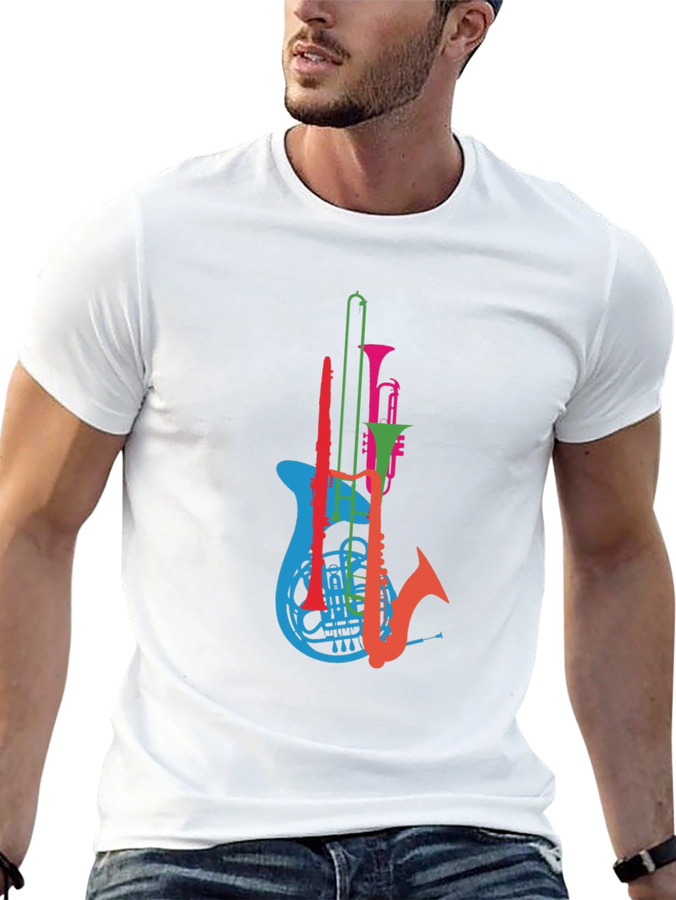 Musical Instrument T-Shirt - Mens Black Graphic Tee