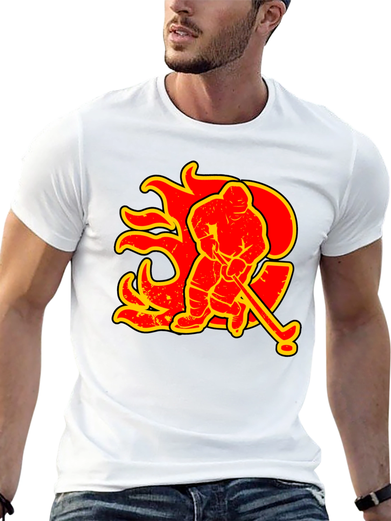 Hockey Flames Graphic Tee
