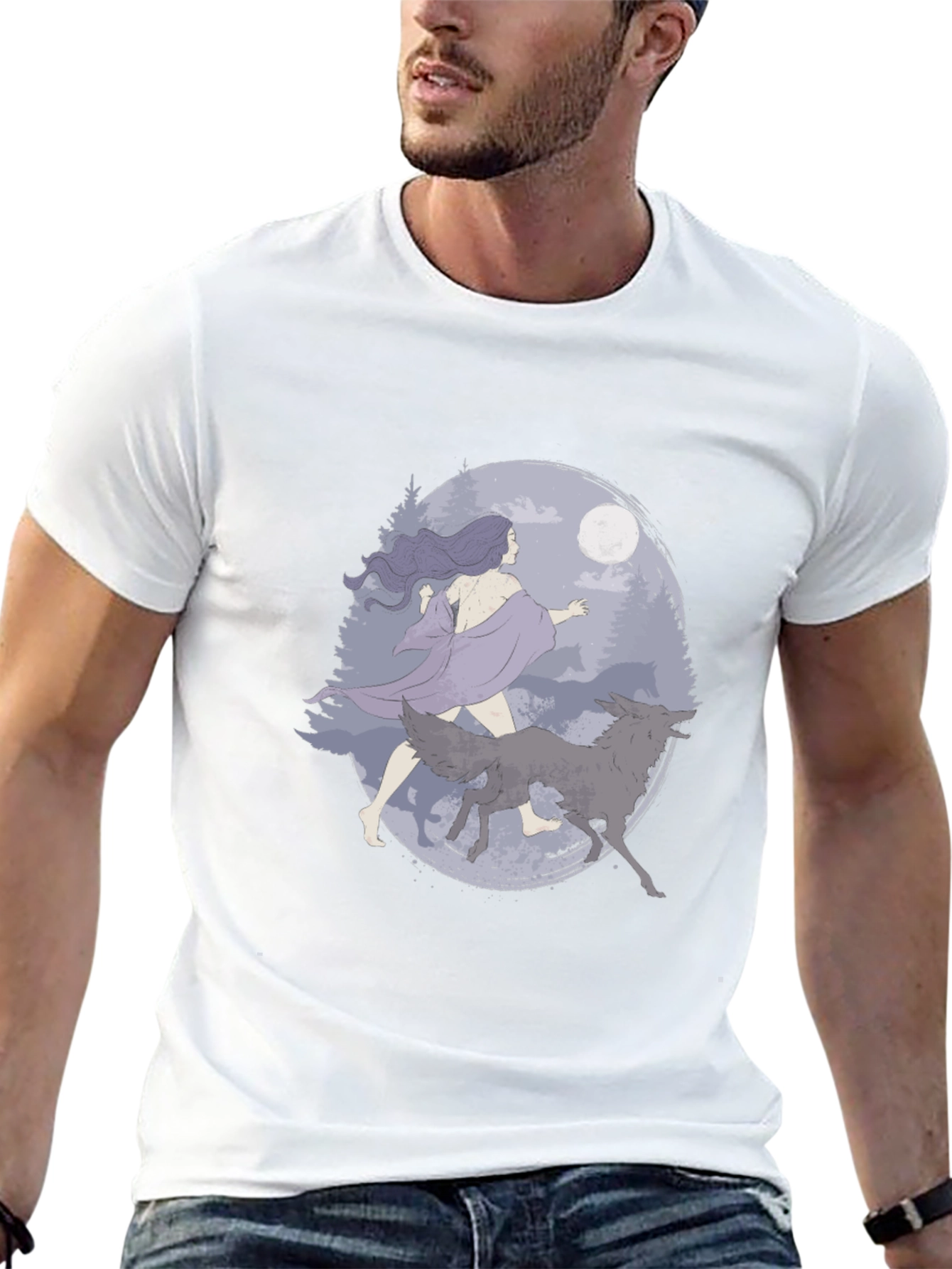 Wolf Moon Graphic Tee - Black