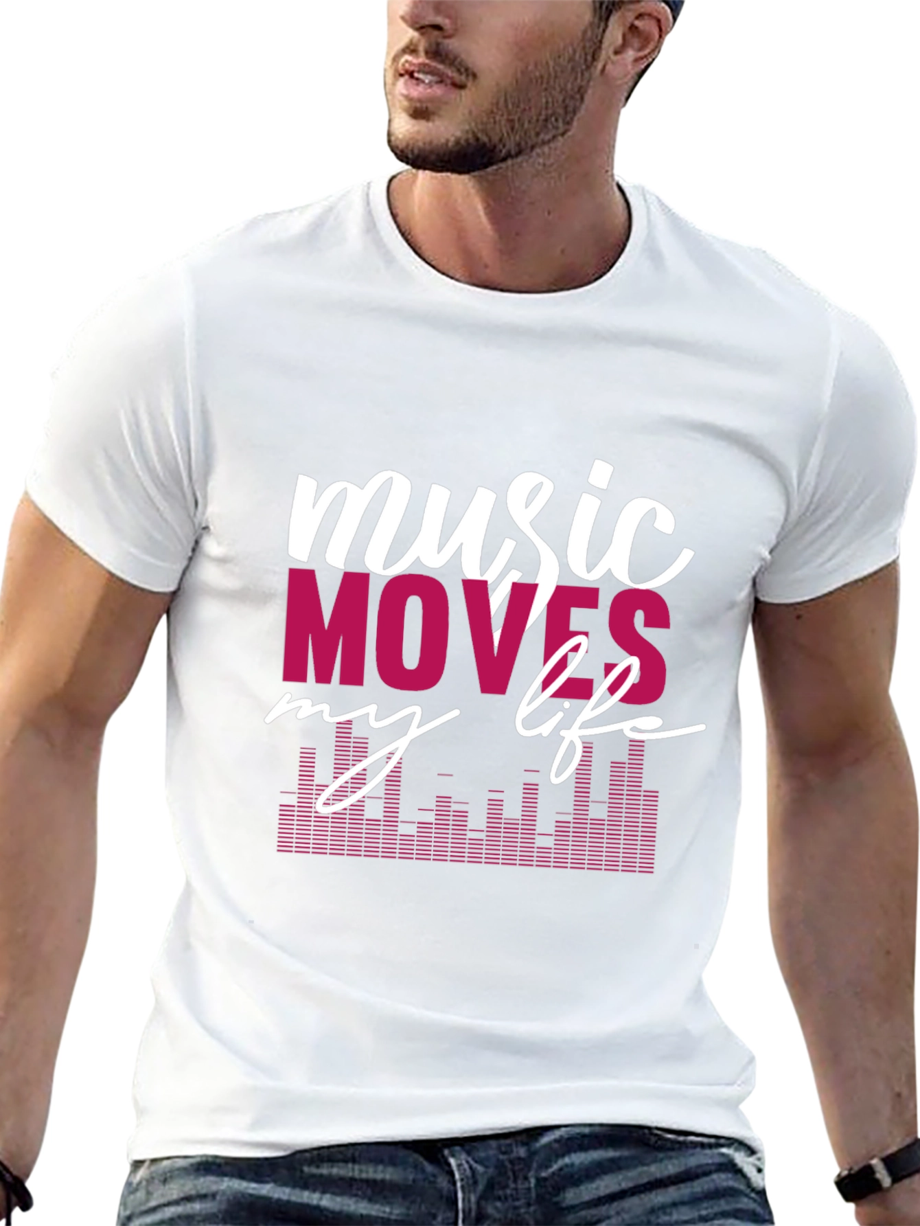 Music Moves My Life Graphic Tee - Black
