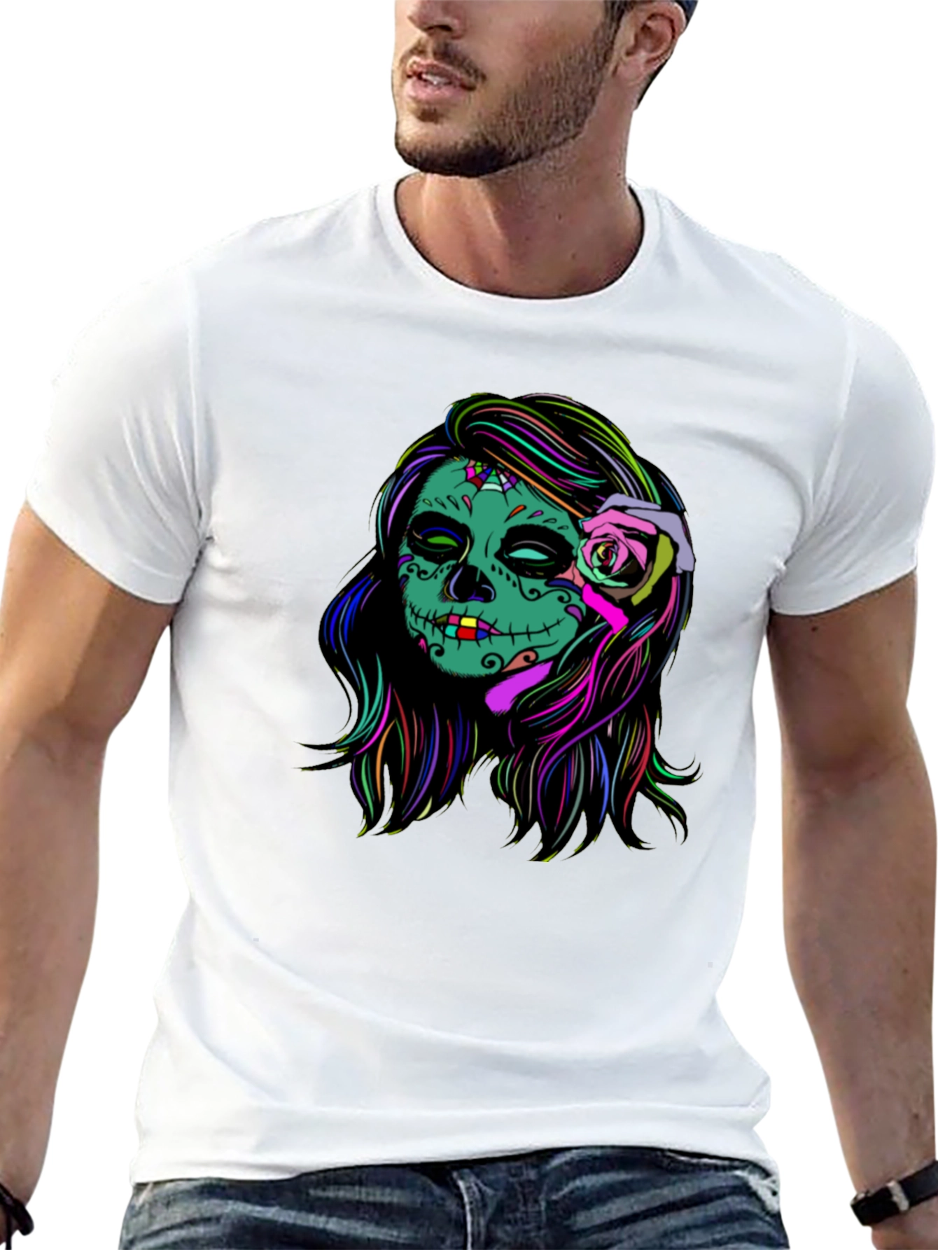 Sugar Skull Black T-Shirt - Day of the Dead