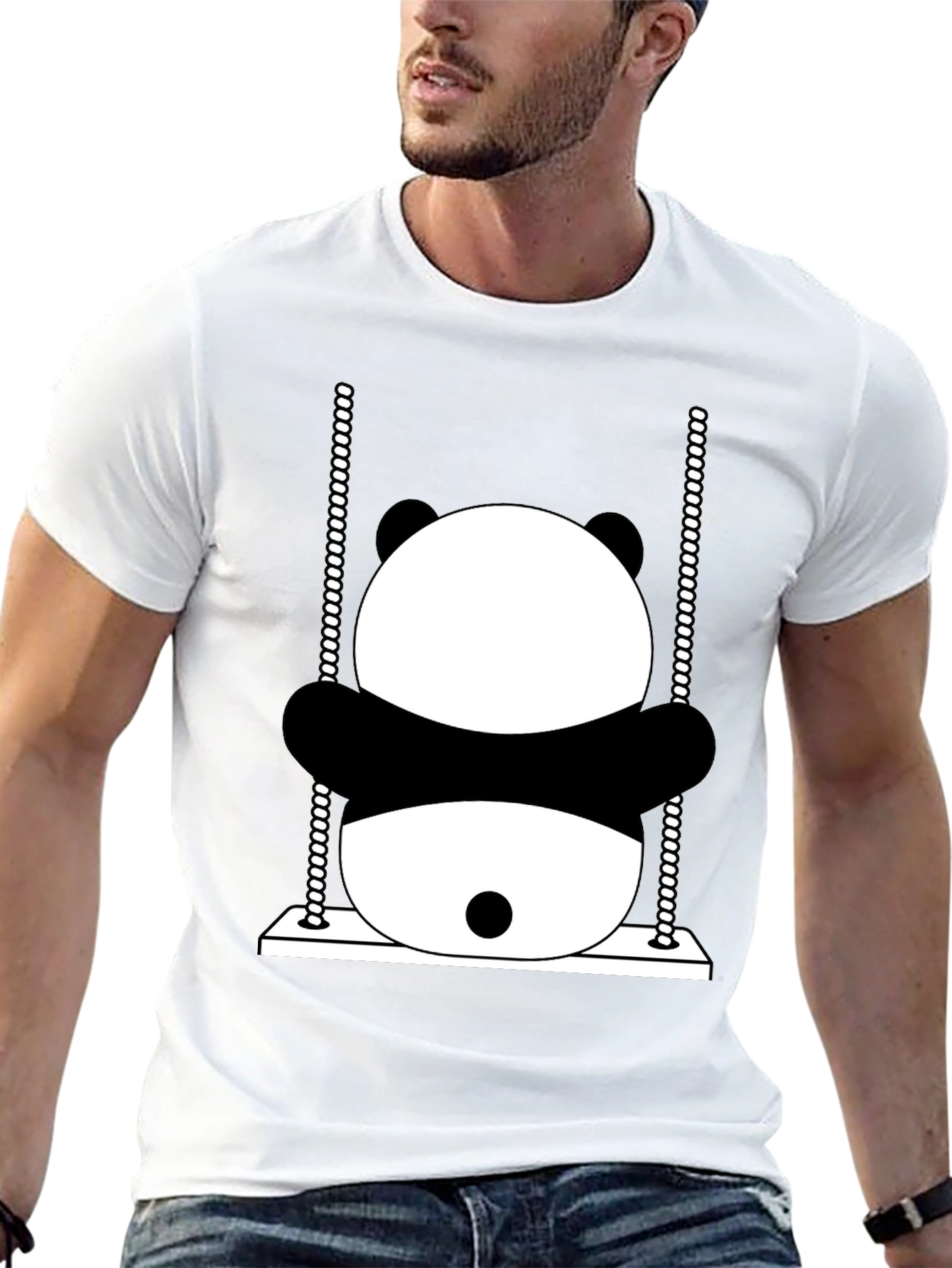 Panda Swing Graphic T-Shirt - Fun & Unique Design
