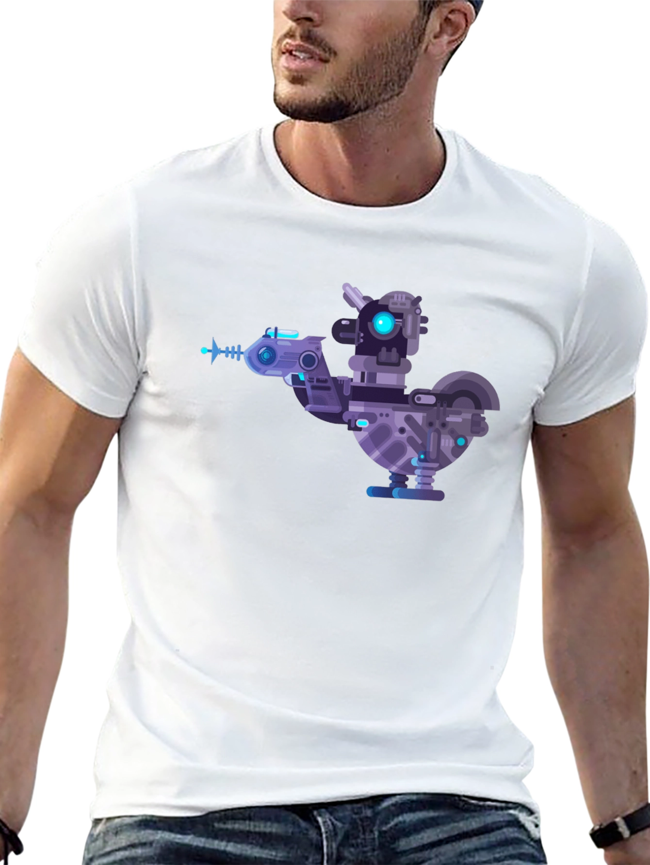 Cybernetic Chicken T-Shirt - Futuristic Robotic Bird Tee