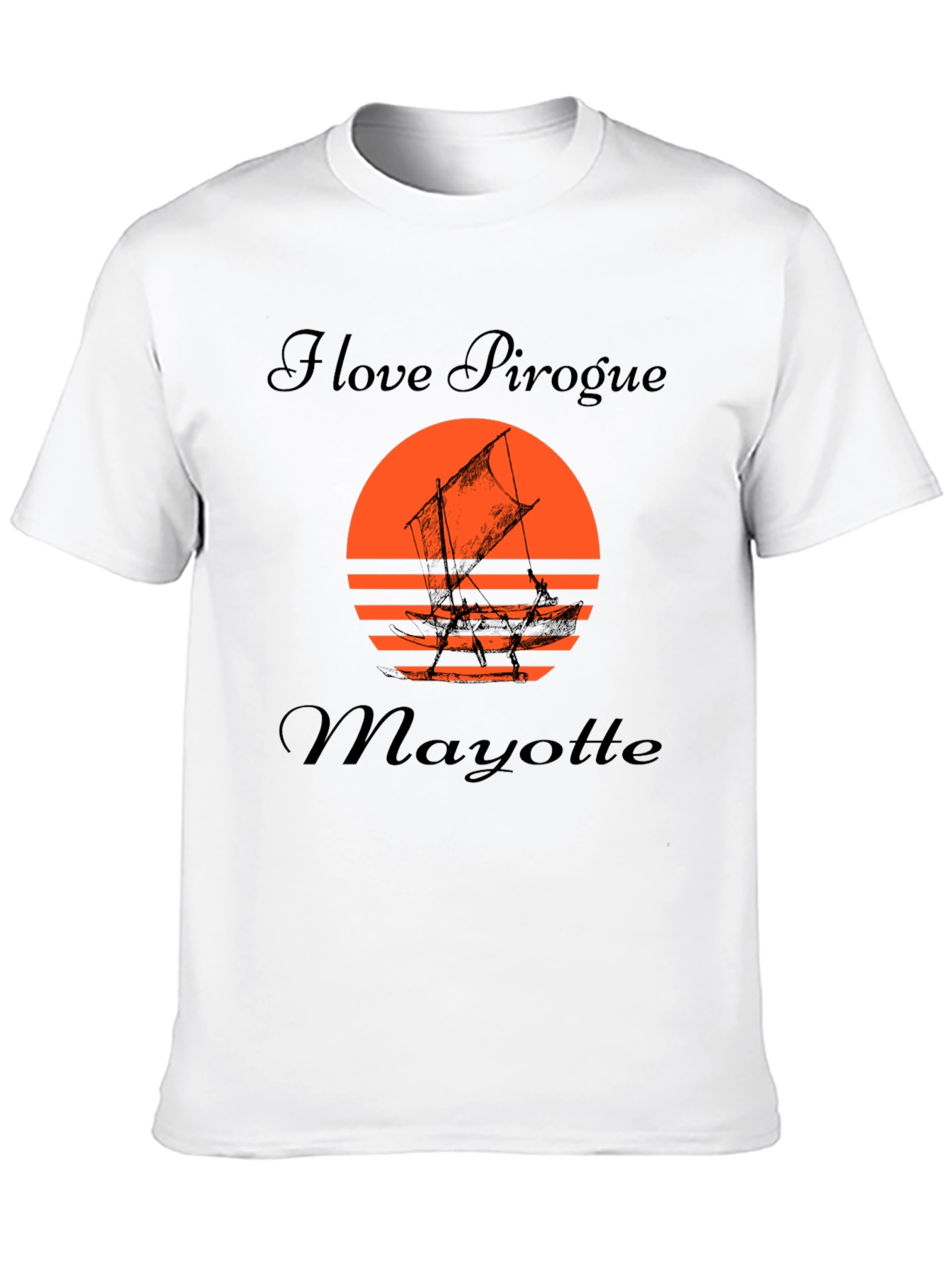 I Love Pirogue Mayotte Black T-Shirt