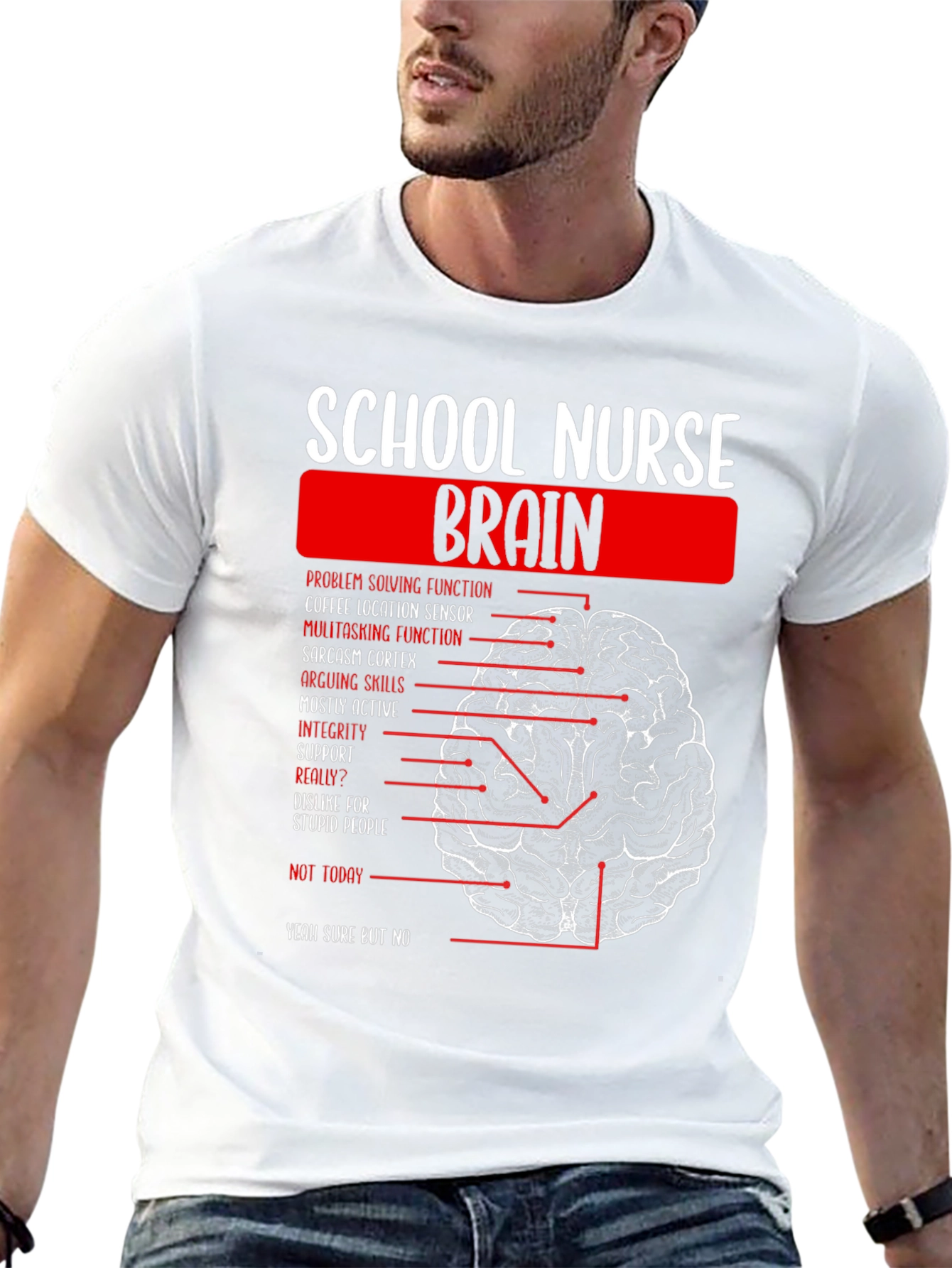 School Nurse Brain Anatomy T-Shirt
