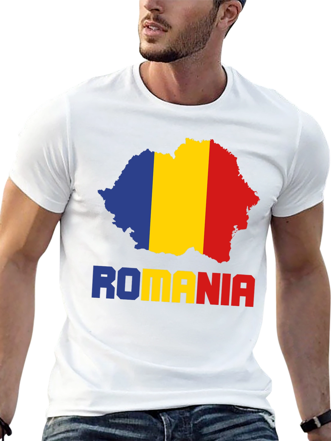 Romania Flag Map T-Shirt - Country Pride Tee