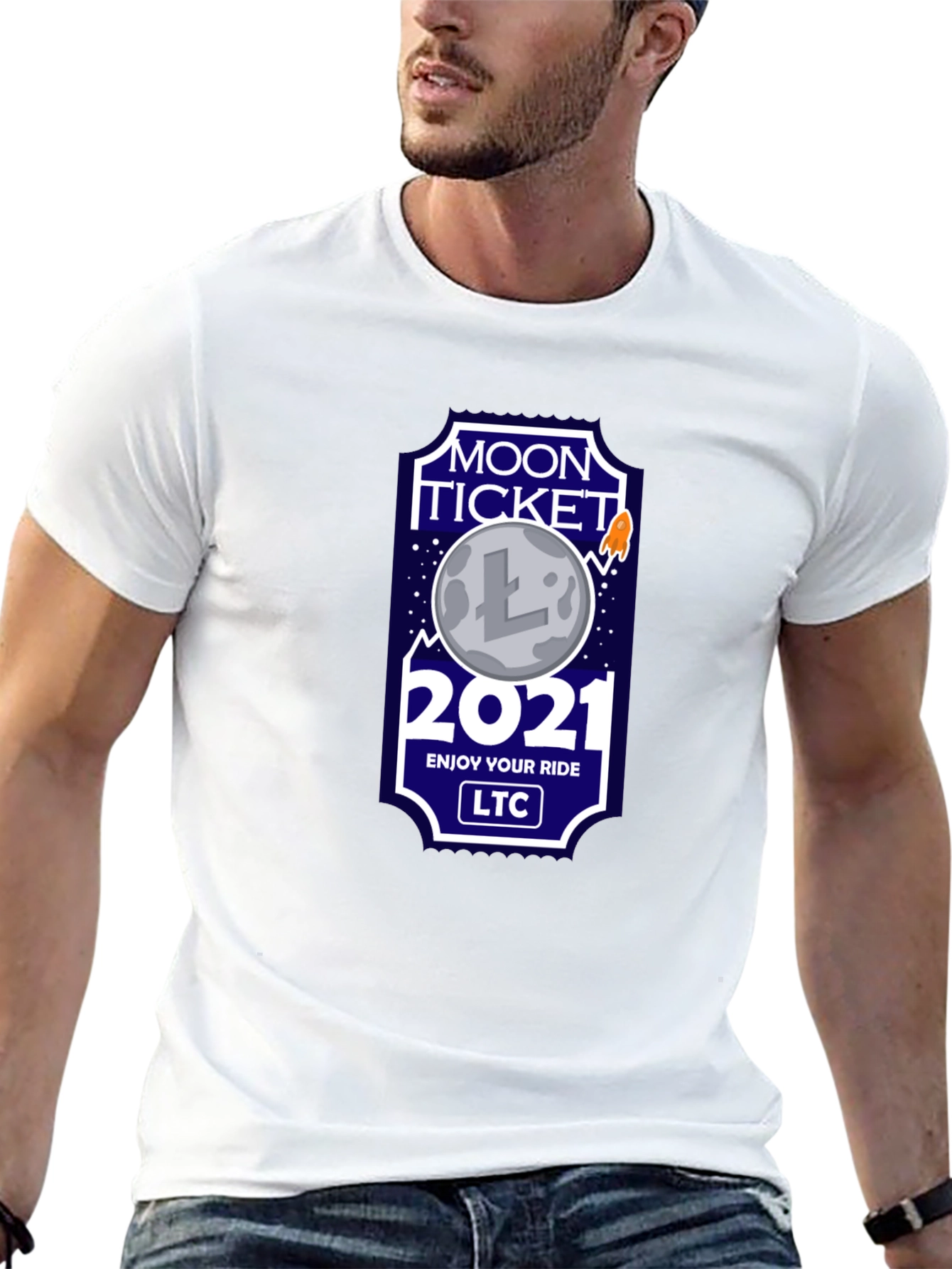 Litecoin LTC Moon Ticket 2021 T-Shirt
