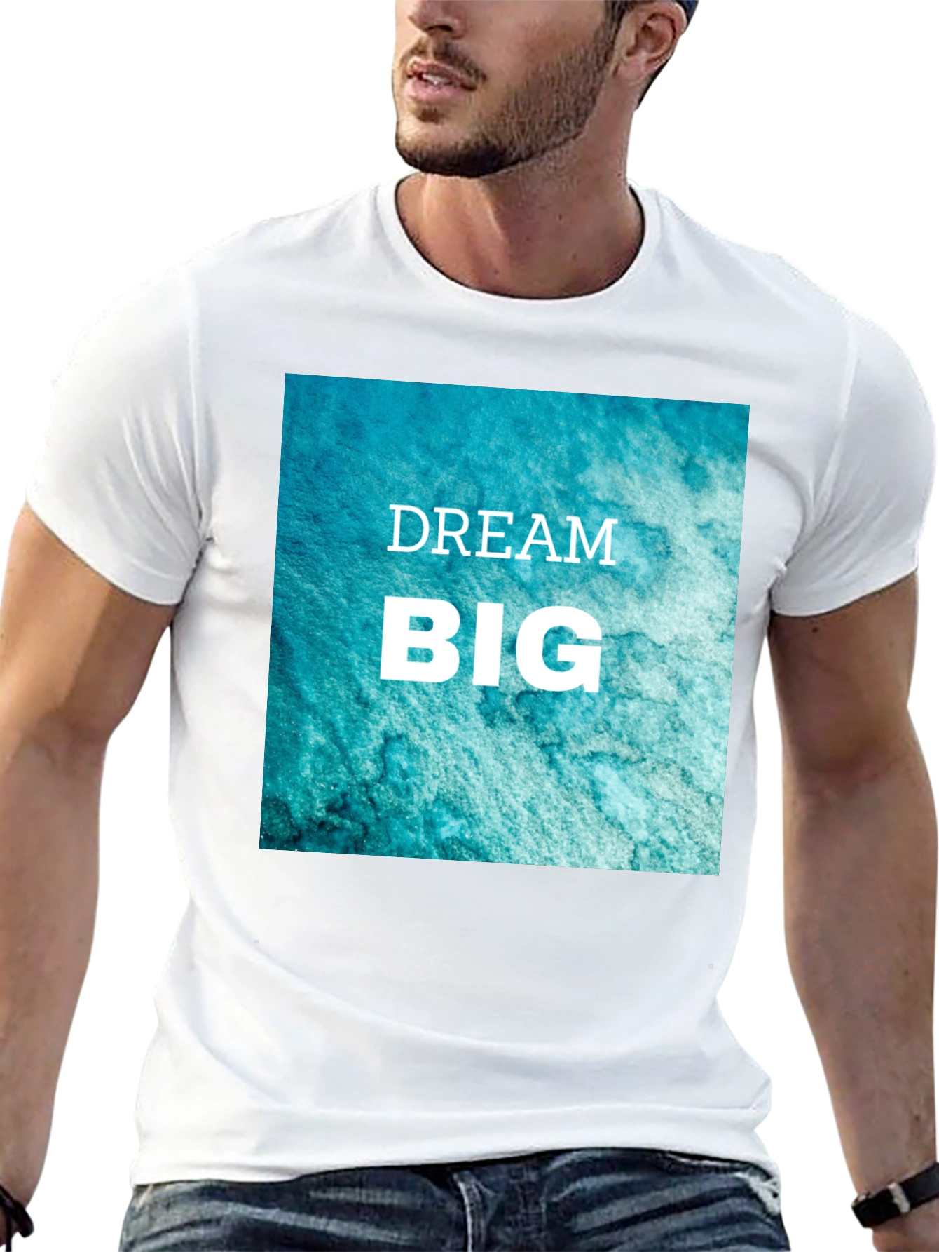 Dream Big Graphic Tee - Black Cotton T-Shirt