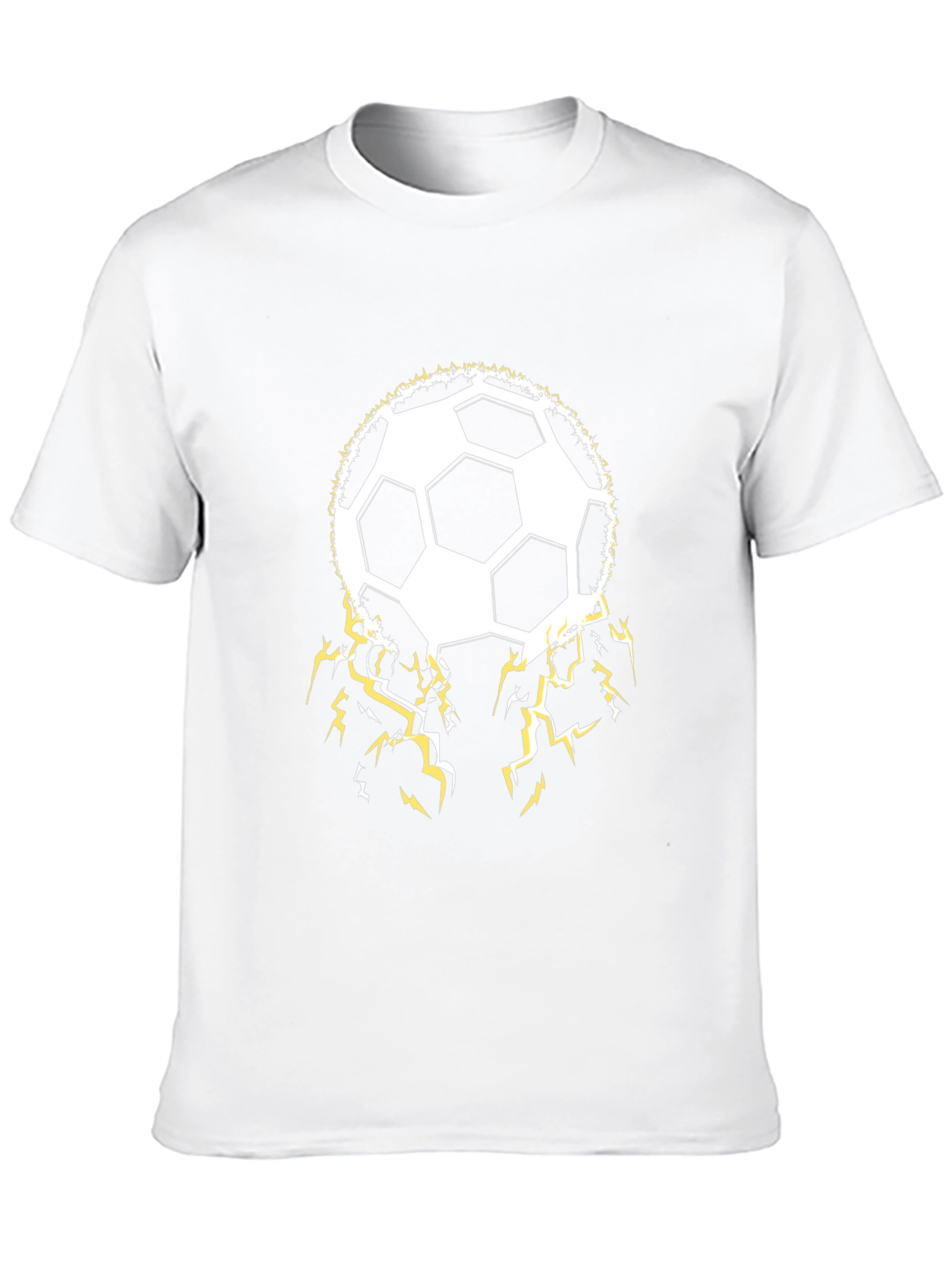 Soccer Ball Lightning Bolt Black T-Shirt