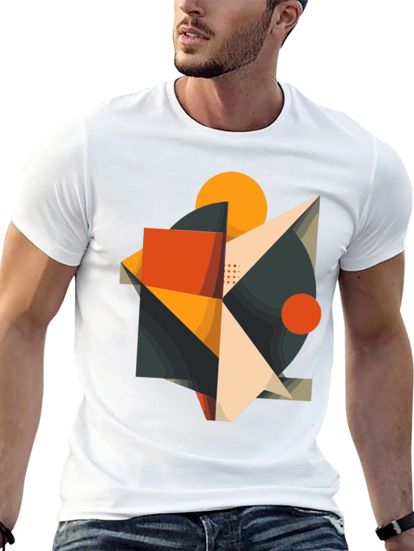 Abstract Geometric Graphic Tee - Modern Art Shirt