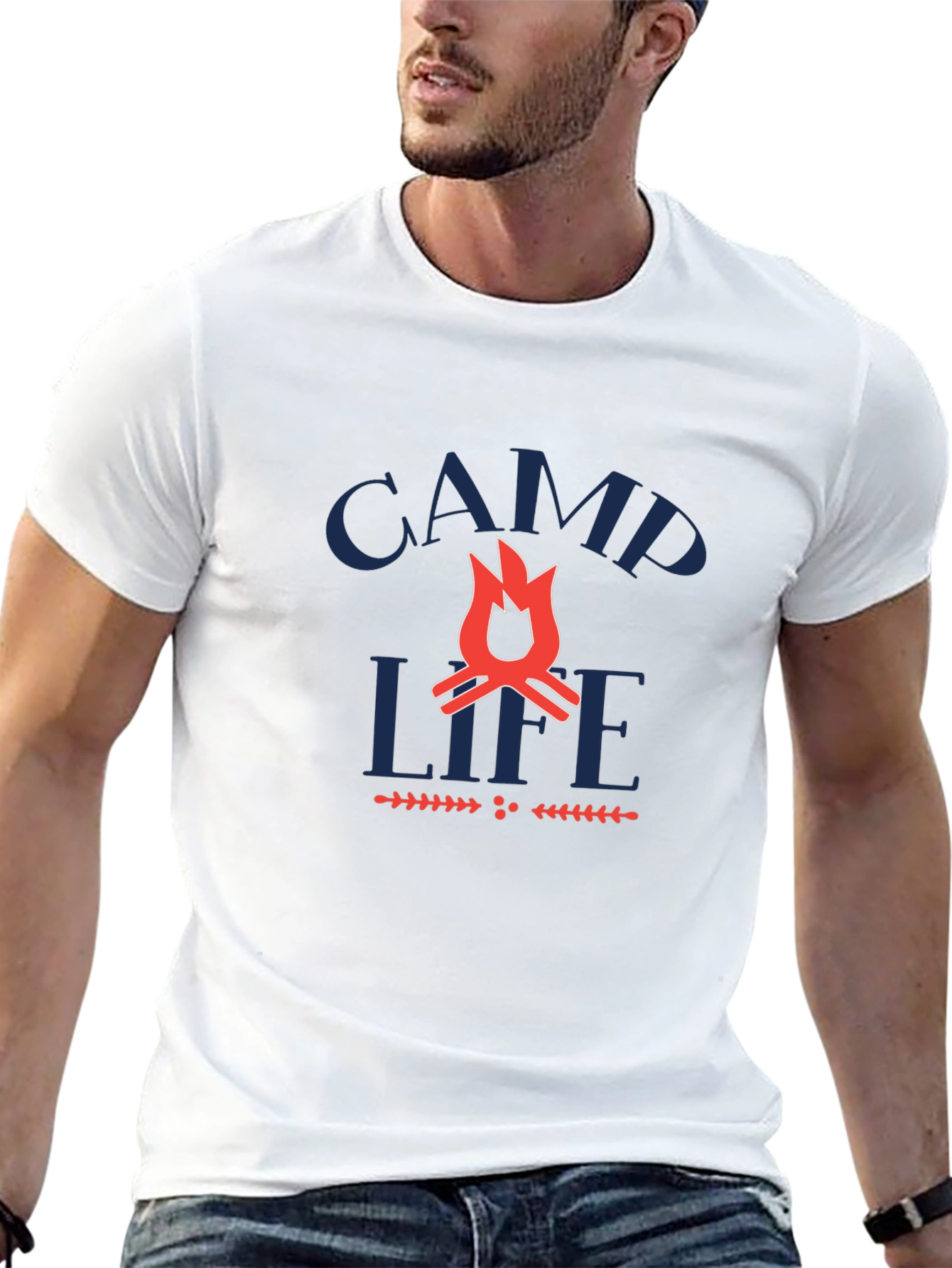 Camp Life Graphic Tee - Black Crewneck T-Shirt