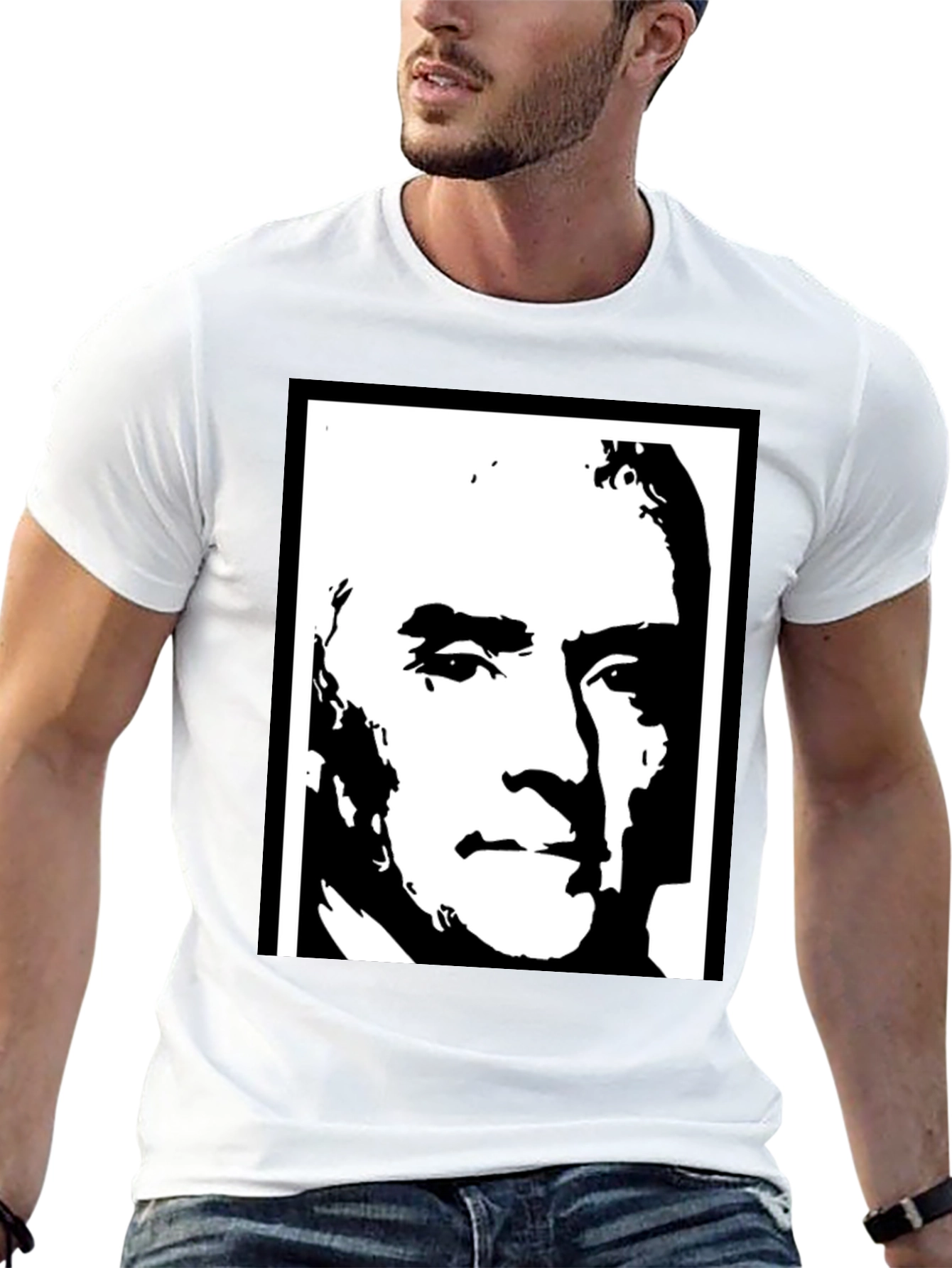 Bold Graphic Tee - Monochrome Portrait Design