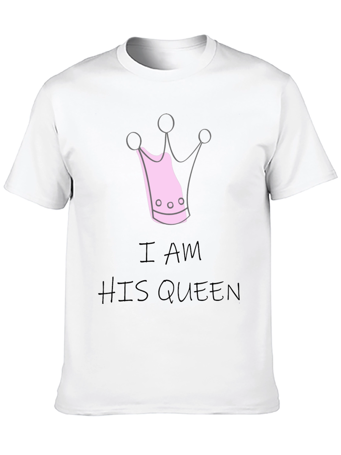 I Am His Queen Black Crewneck T-Shirt