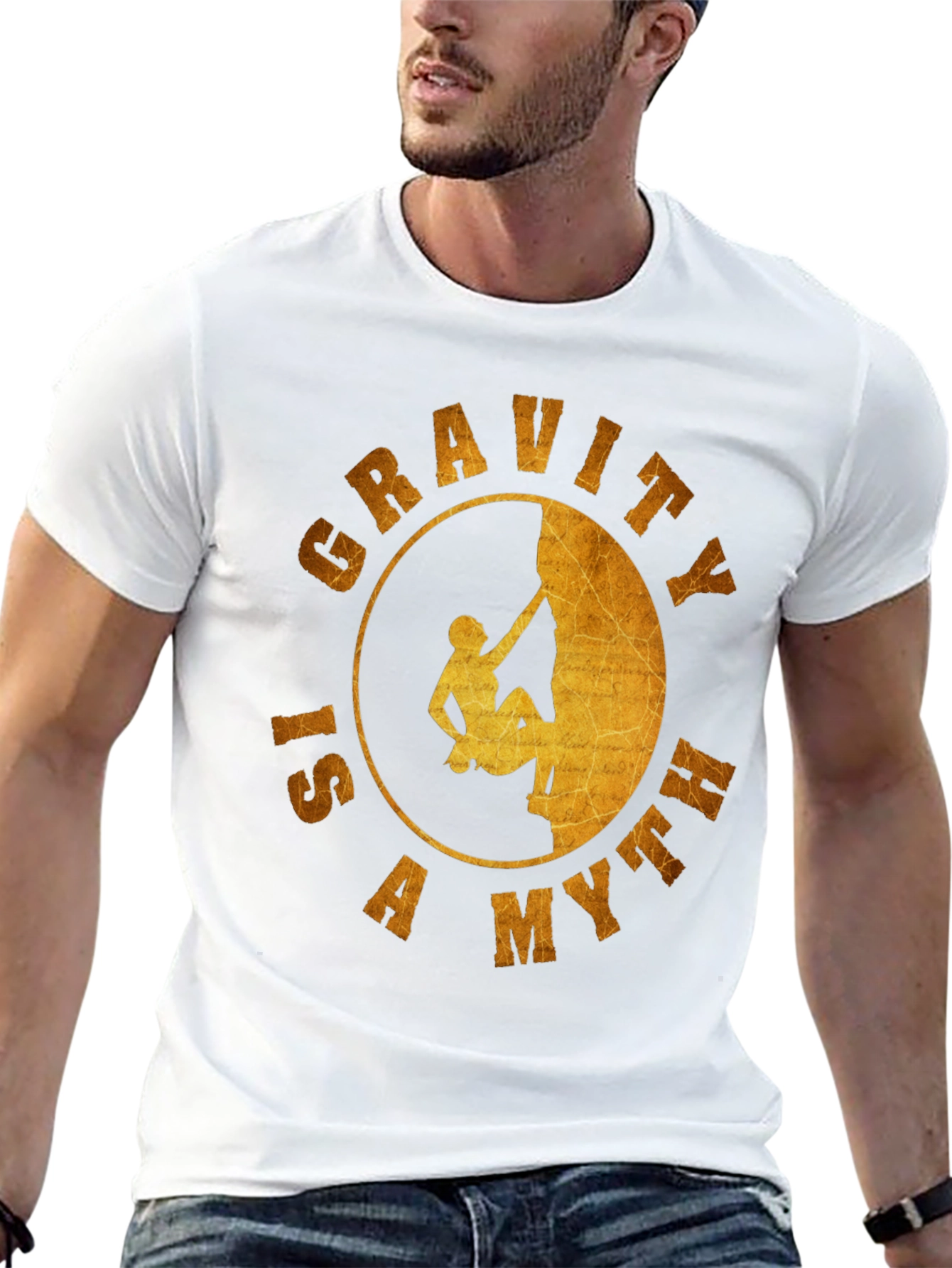 Gravity is a Myth T-Shirt - Rock Climbing Design