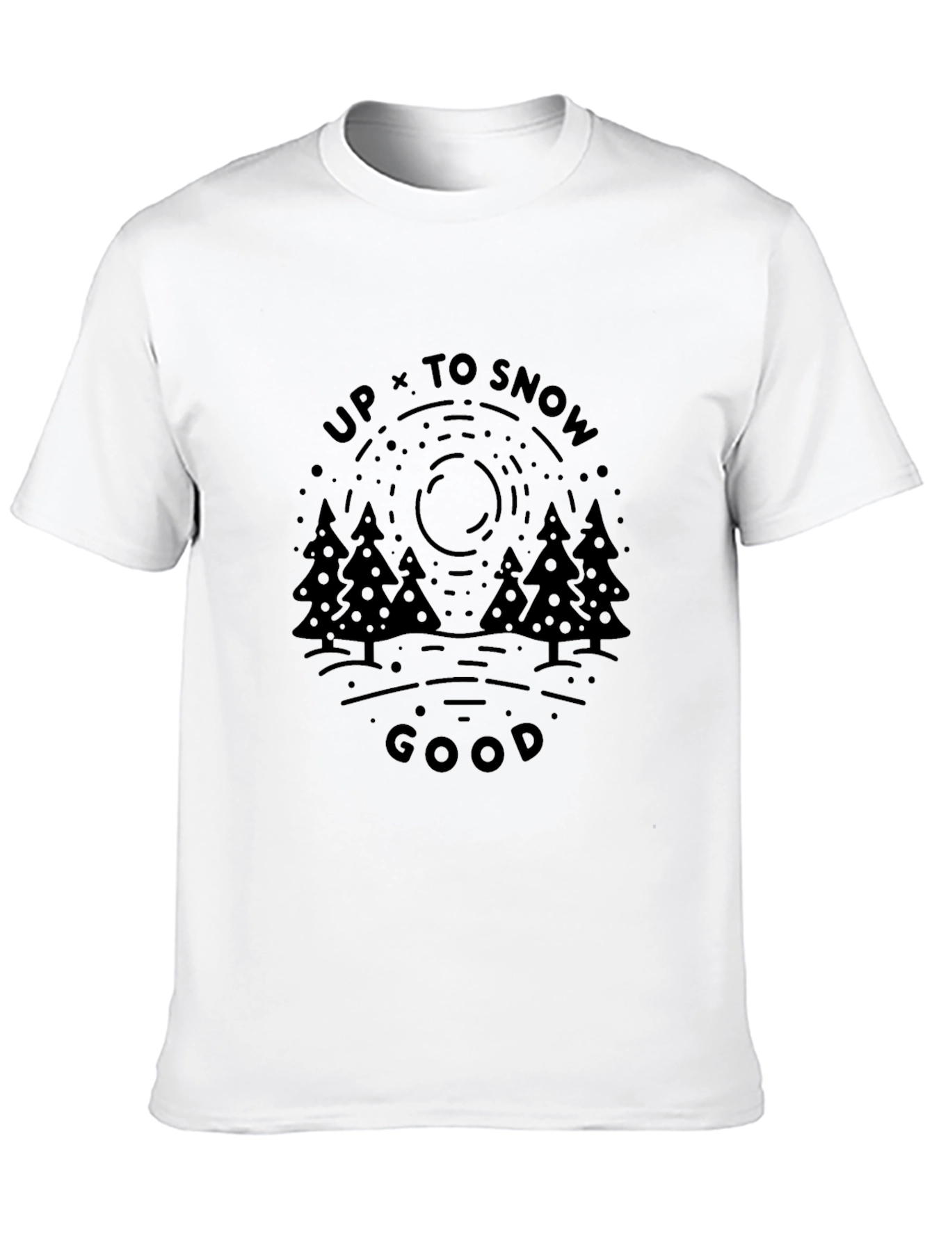 Up To Snow Good Graphic T-Shirt - Black