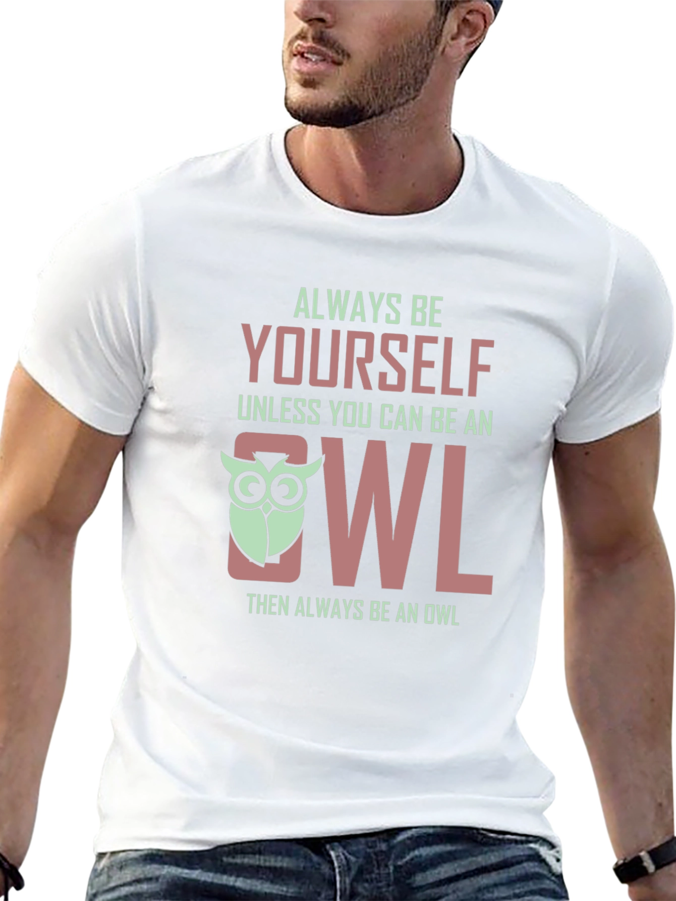Always Be Yourself Owl Graphic Tee Shirt
