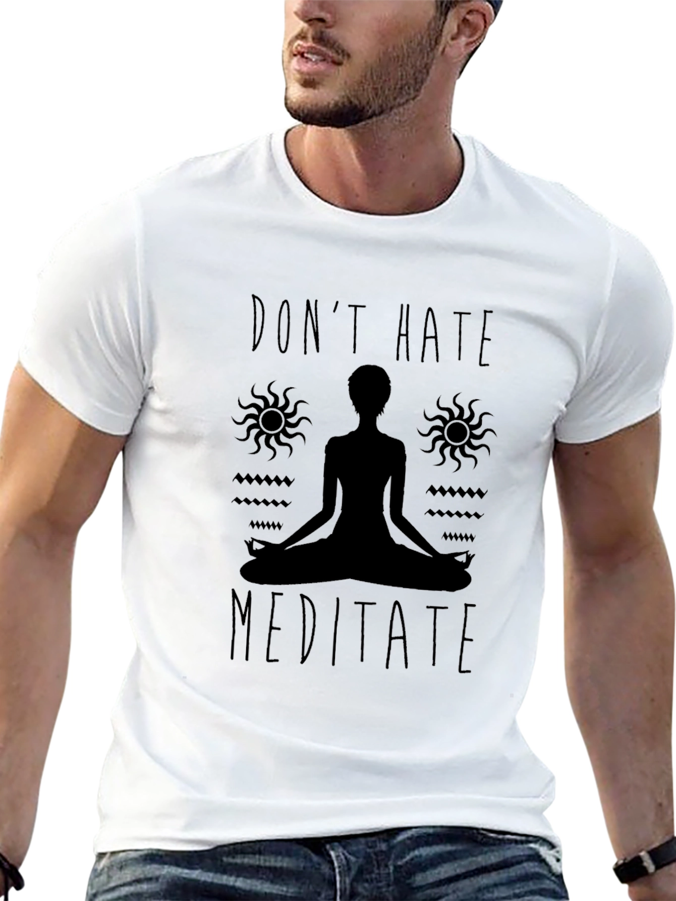 Dont Hate Meditate Black Graphic Tee