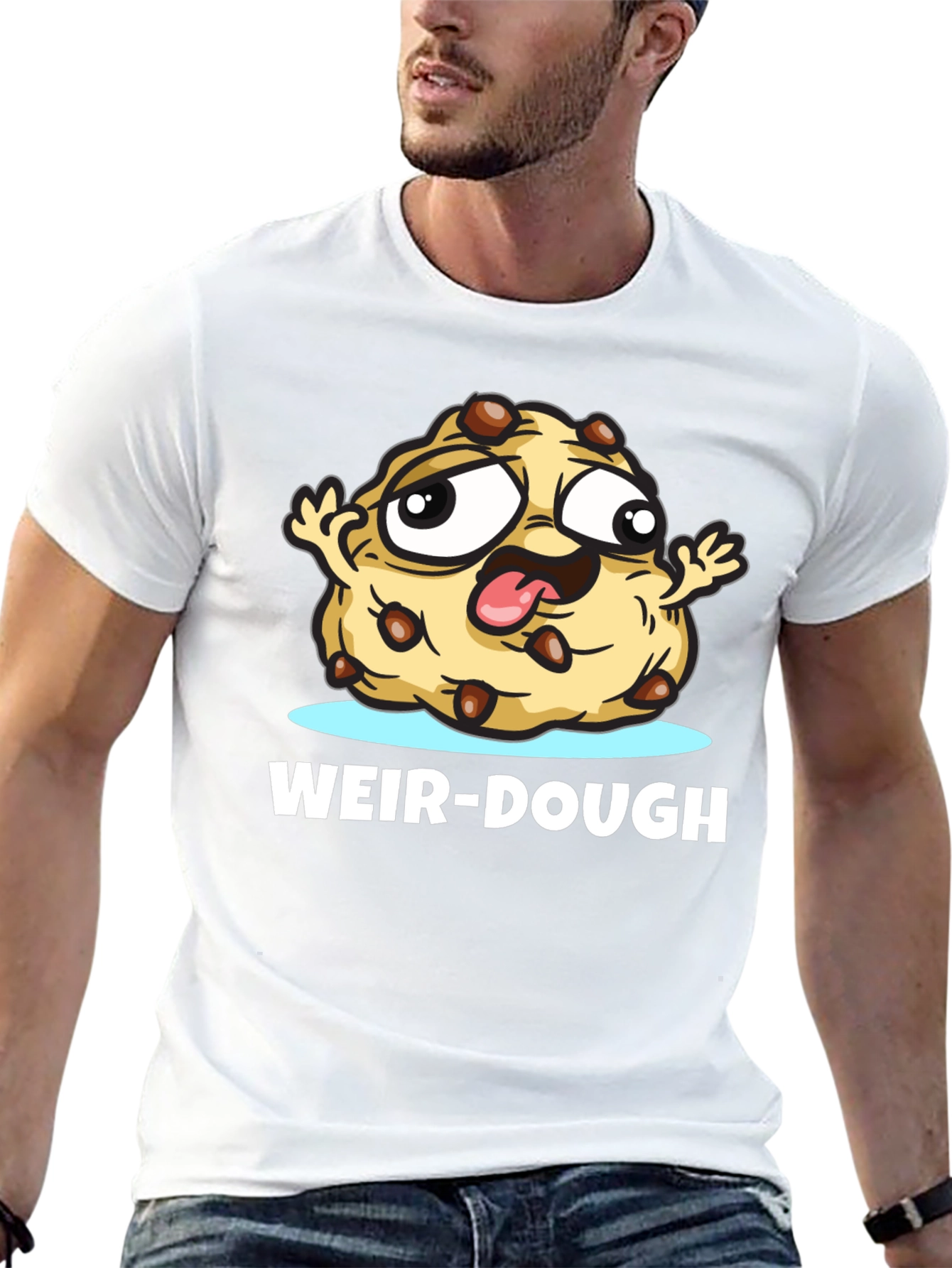 Weir-Dough Cookie Cartoon Black T-Shirt