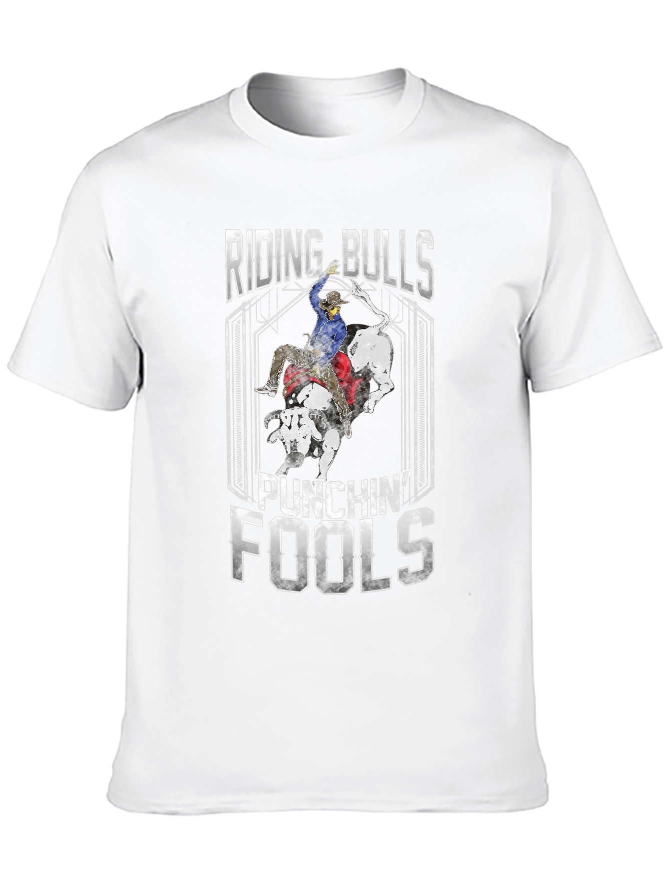 Riding Bulls Punching Fools Graphic T-Shirt