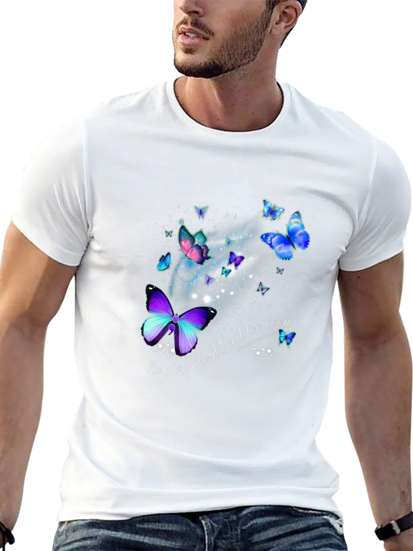 Butterfly Suicide Awareness Graphic Tee