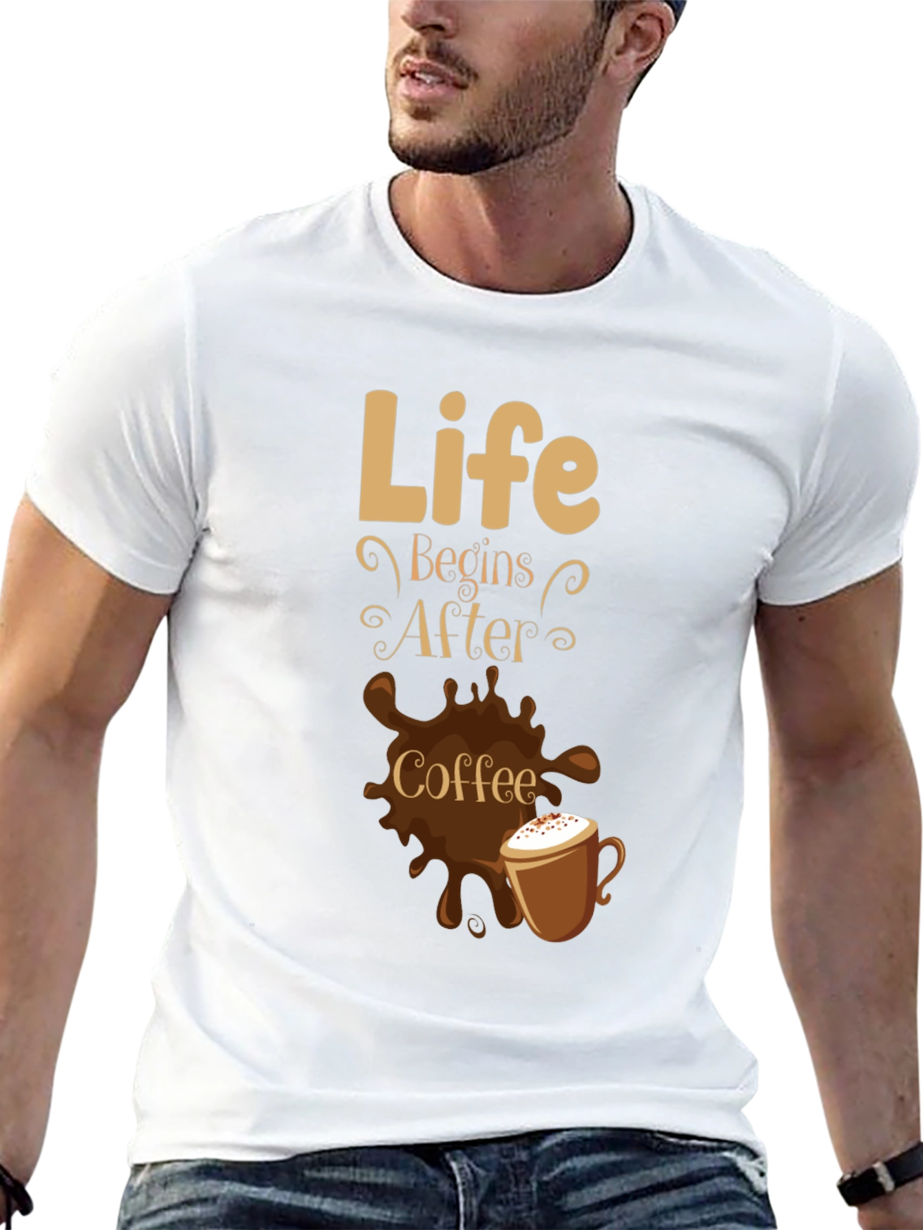 Life Begins After Coffee Graphic T-Shirt