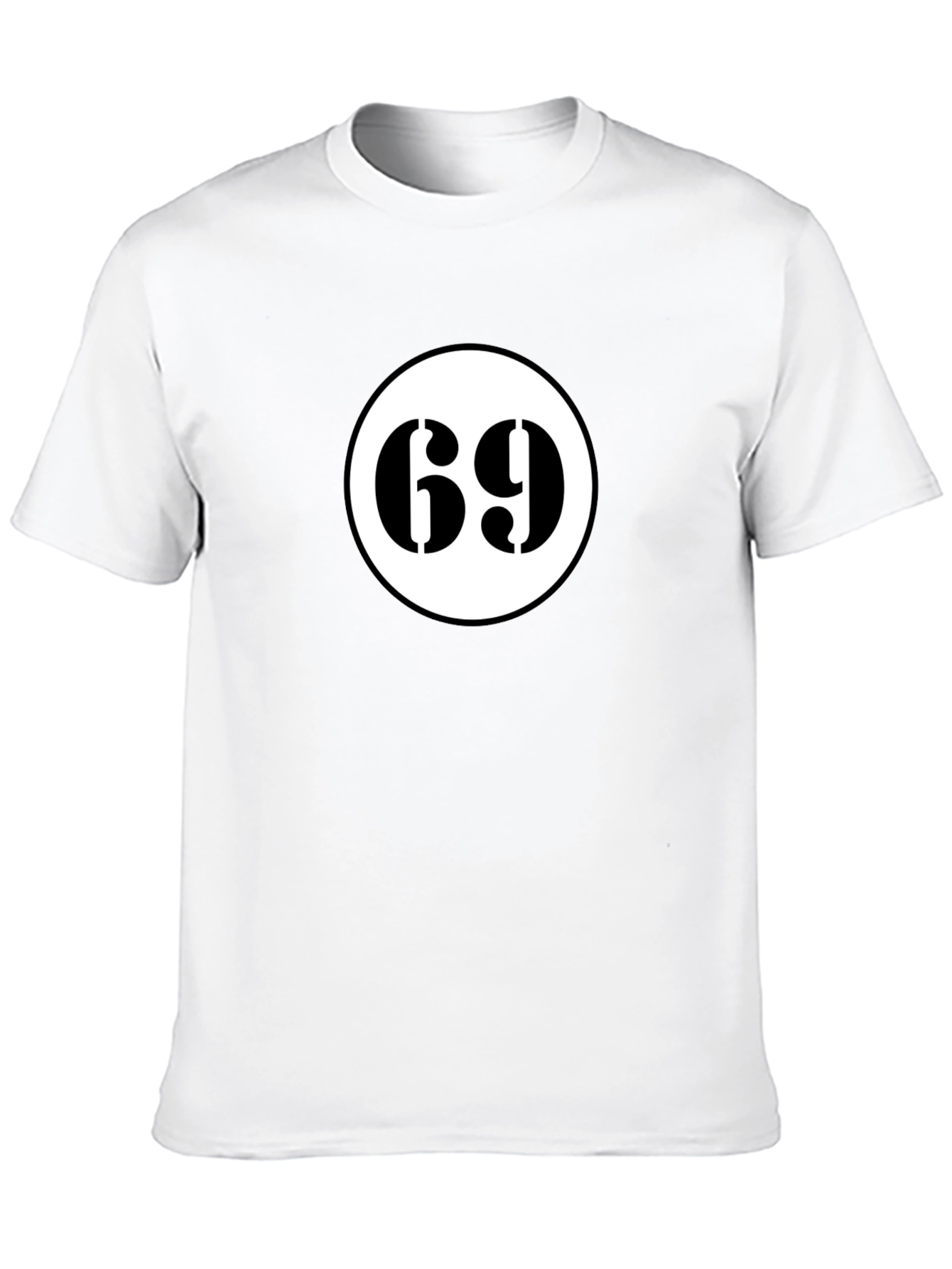 Mens Black T-Shirt with Number 69 Design