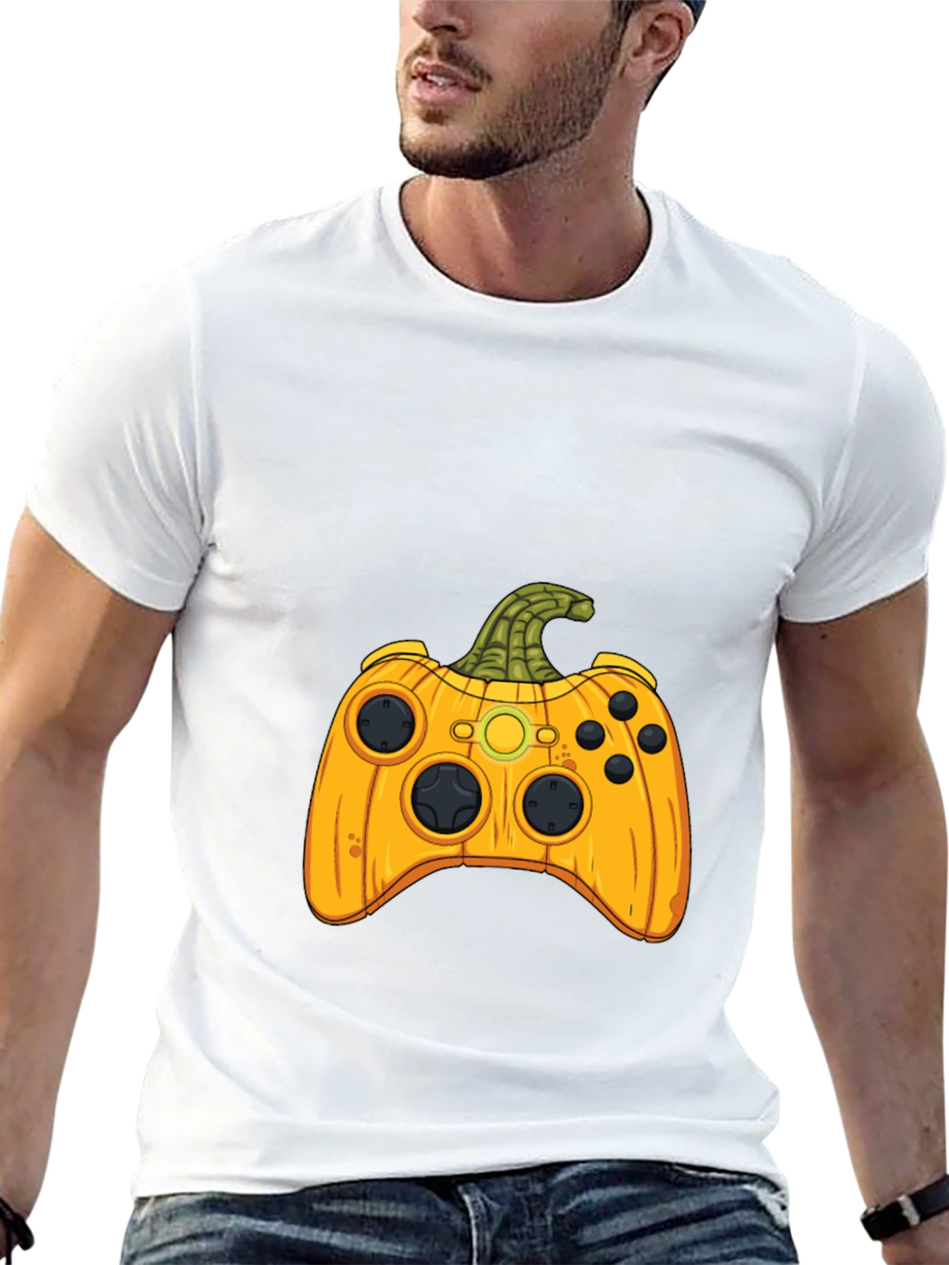 Gamer Halloween Pumpkin Controller T-Shirt