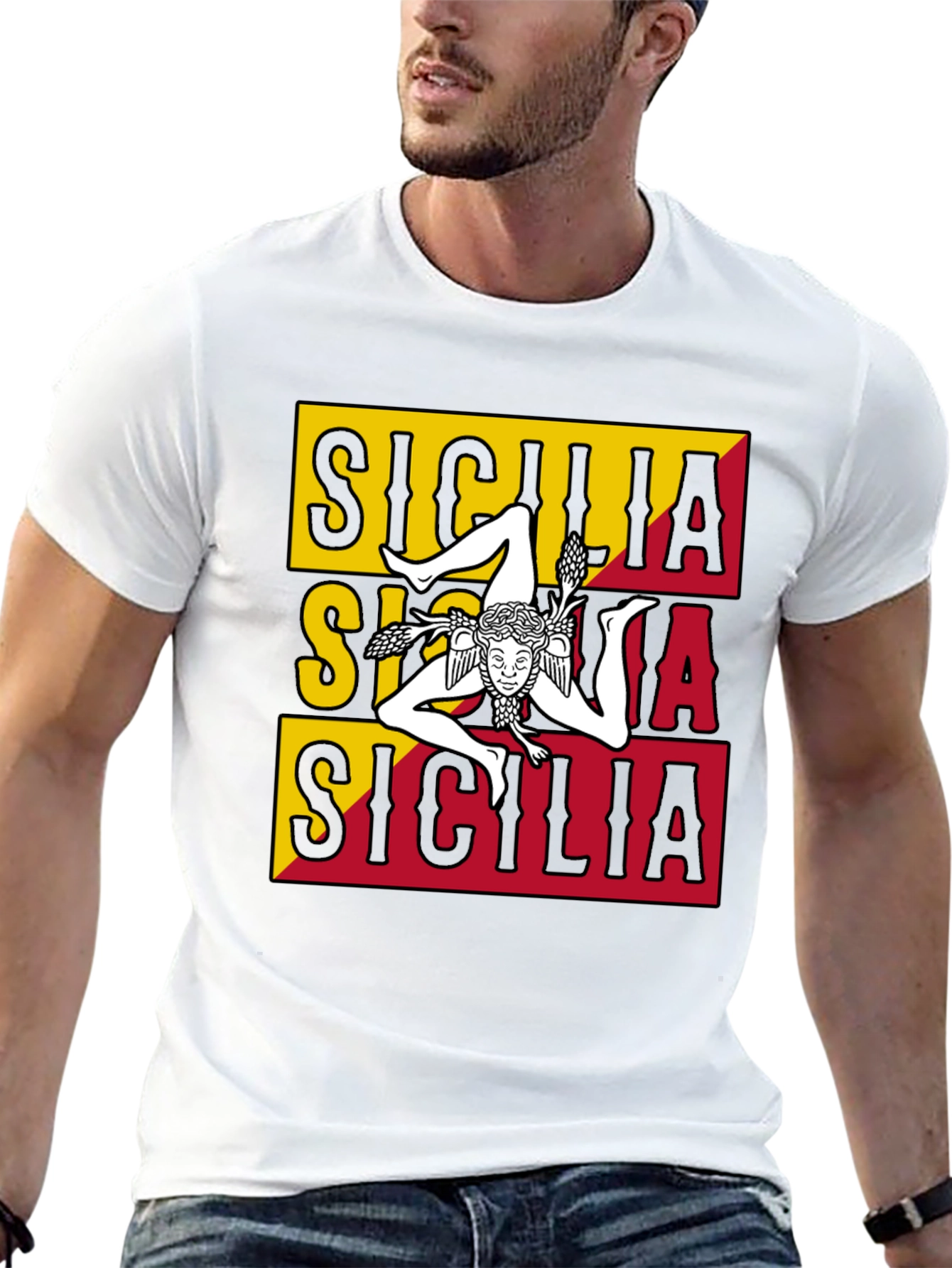 Sicilia T-Shirt - Trinacria Symbol - Italian Pride Tee