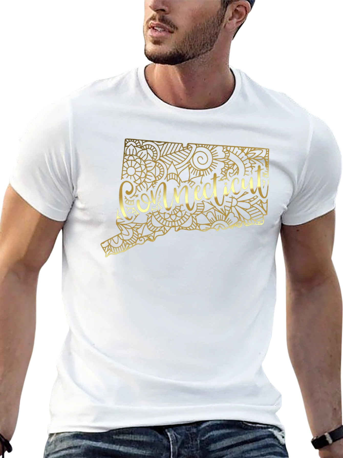 Connecticut State Floral Map Tee