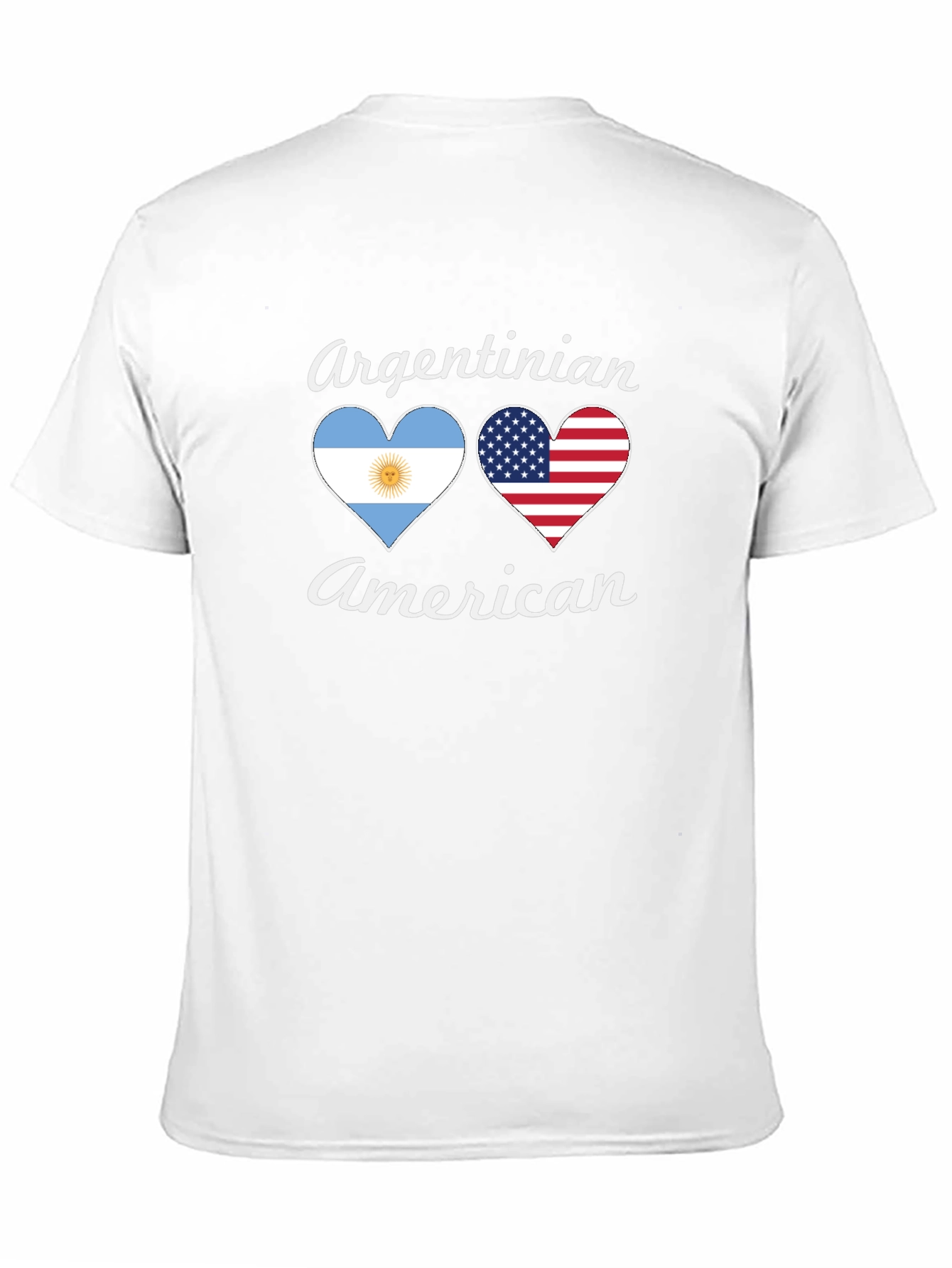 Argentinian American Flag Heart Graphic T-Shirt