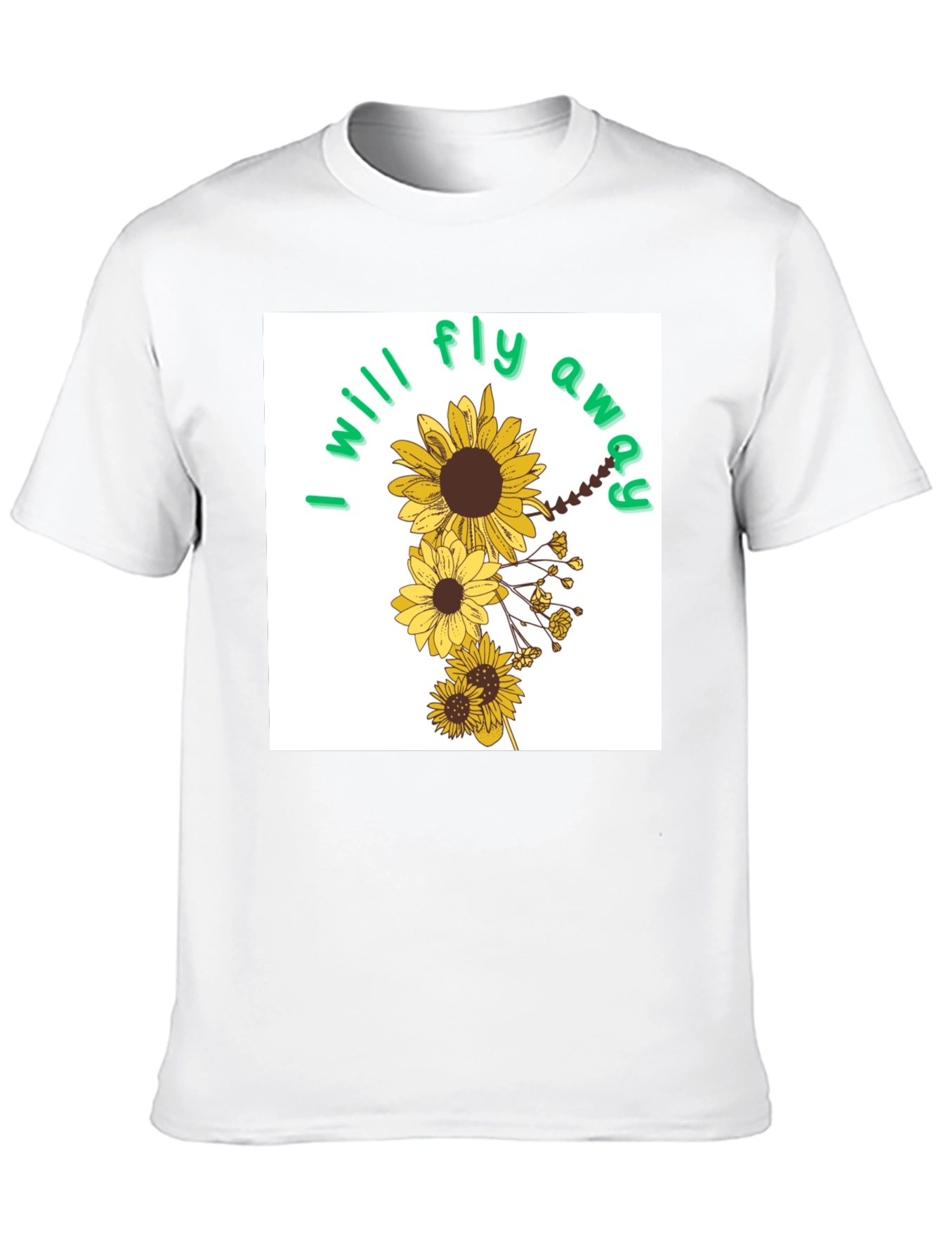 Sunflower I will fly away Black T-Shirt