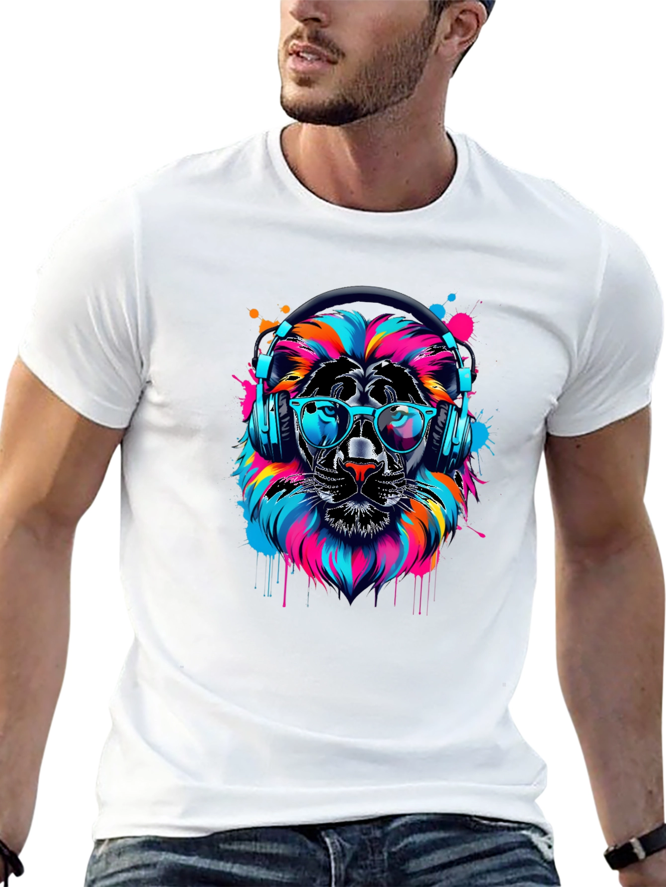 Cool Lion Graphic Tee - Black