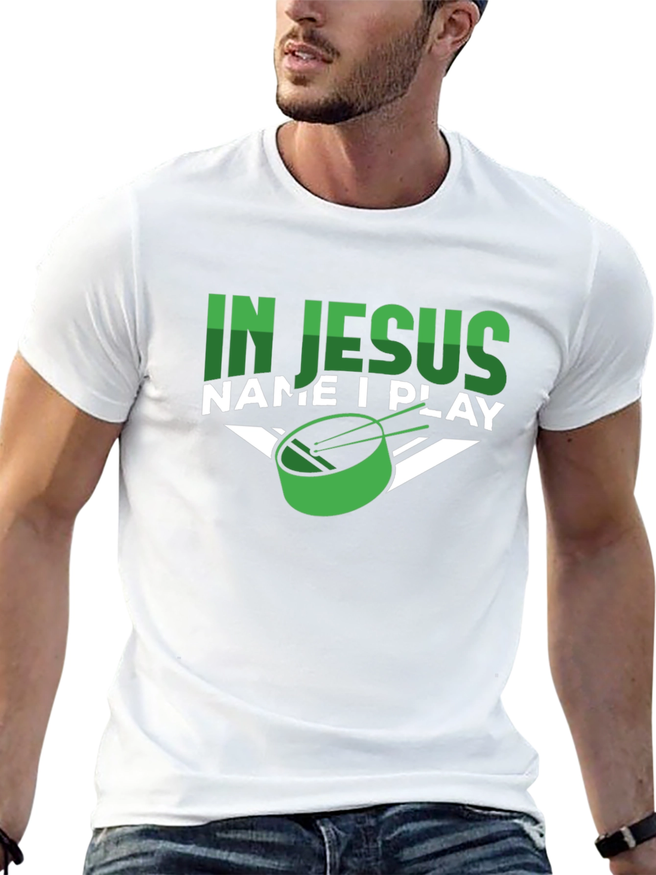 In Jesus Name I Play T-Shirt - Christian Hockey