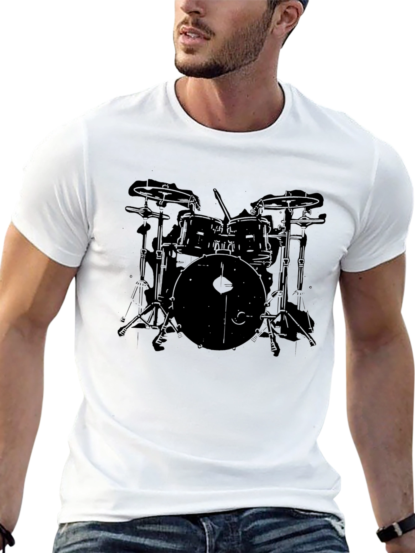 Drum Set Graphic Tee - Musician T-Shirt