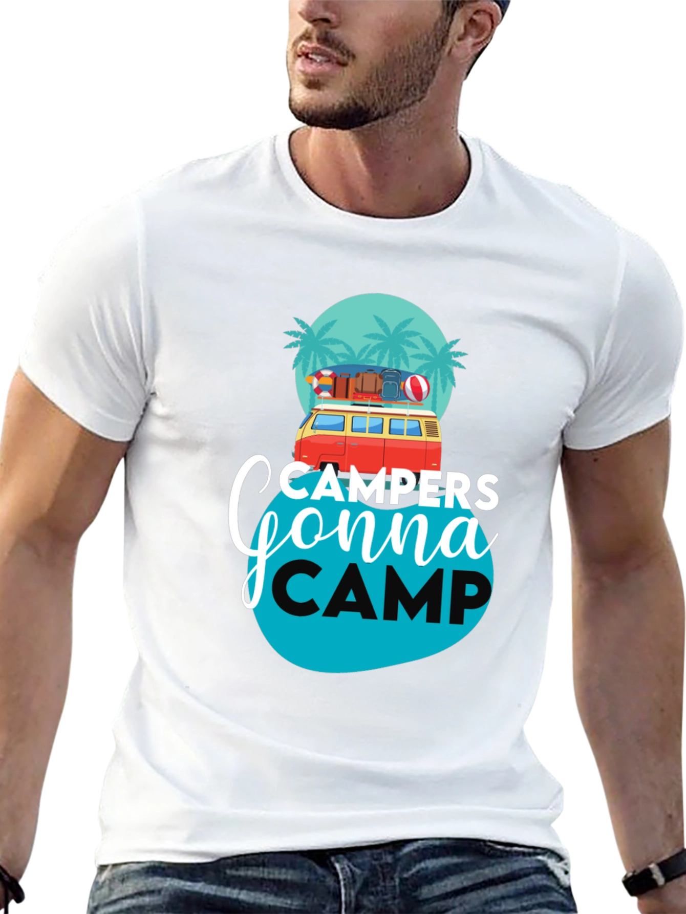 Campers Gonna Camp Graphic Tee - Black