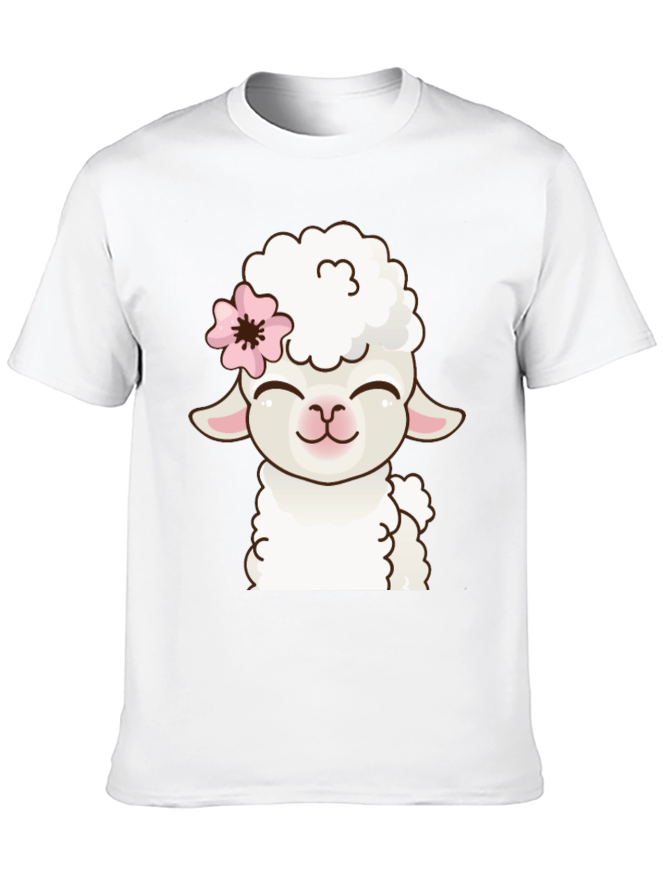 Cute Sheep Graphic Black T-Shirt