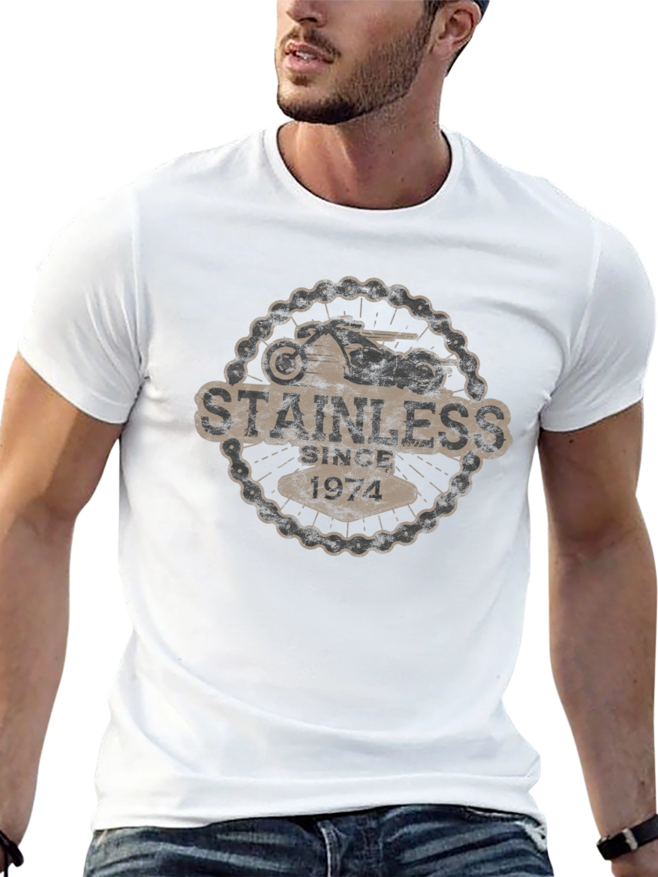 Stainless Since 1974 Black Graphic Tee