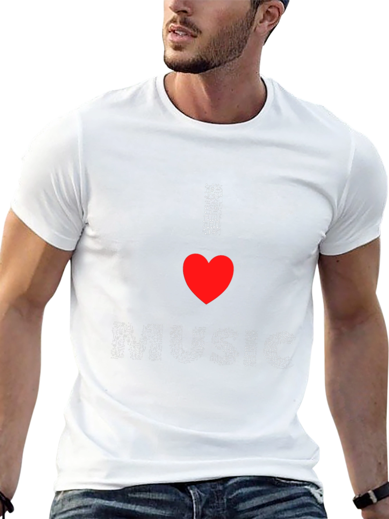 I Heart Music Black Tee - Stylish Graphic T-Shirt