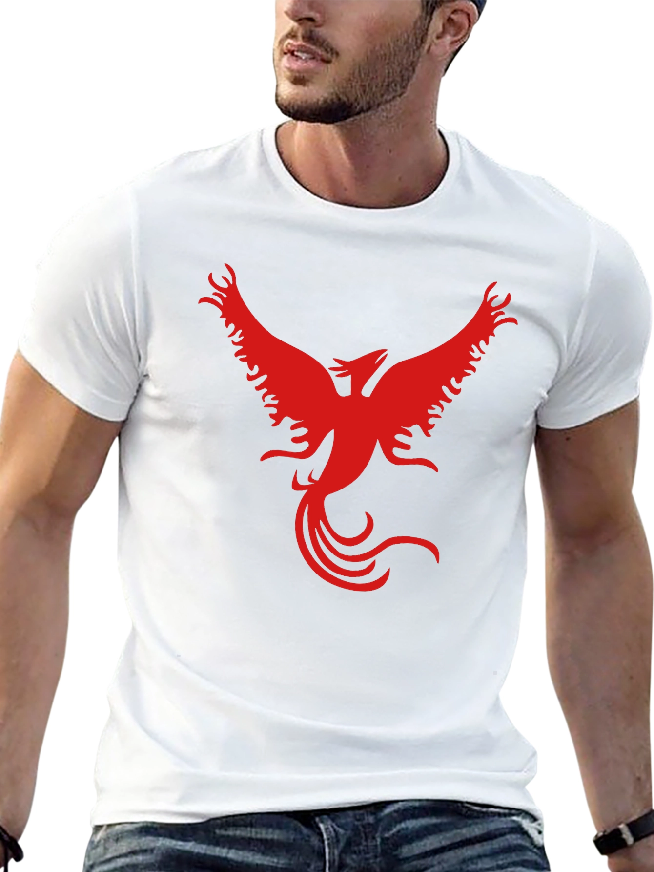 Red Phoenix Graphic Black T-Shirt