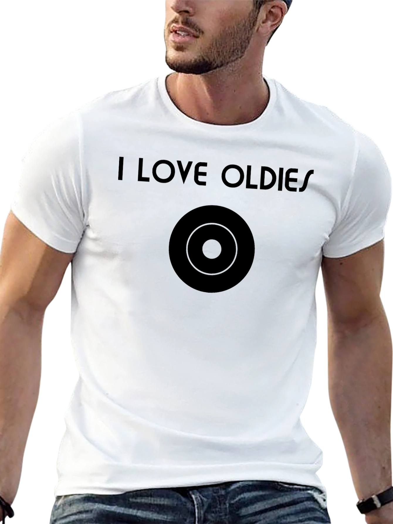 I Love Oldies Black Graphic Tee