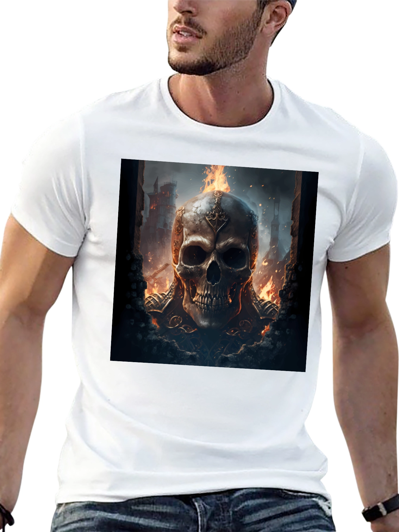 Skull Graphic Black T-Shirt - Edgy Fashion